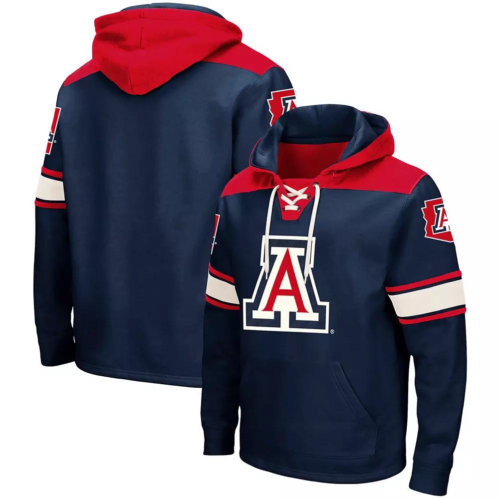 Men's Colosseum Navy Arizona Wildcats 2.0 Lace-Up Pullover Hoodie, Size: Medium, Blue Product Image