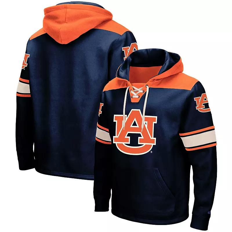 Men's Colosseum Navy Auburn Tigers 2.0 Lace-Up Pullover Hoodie,  Product Image