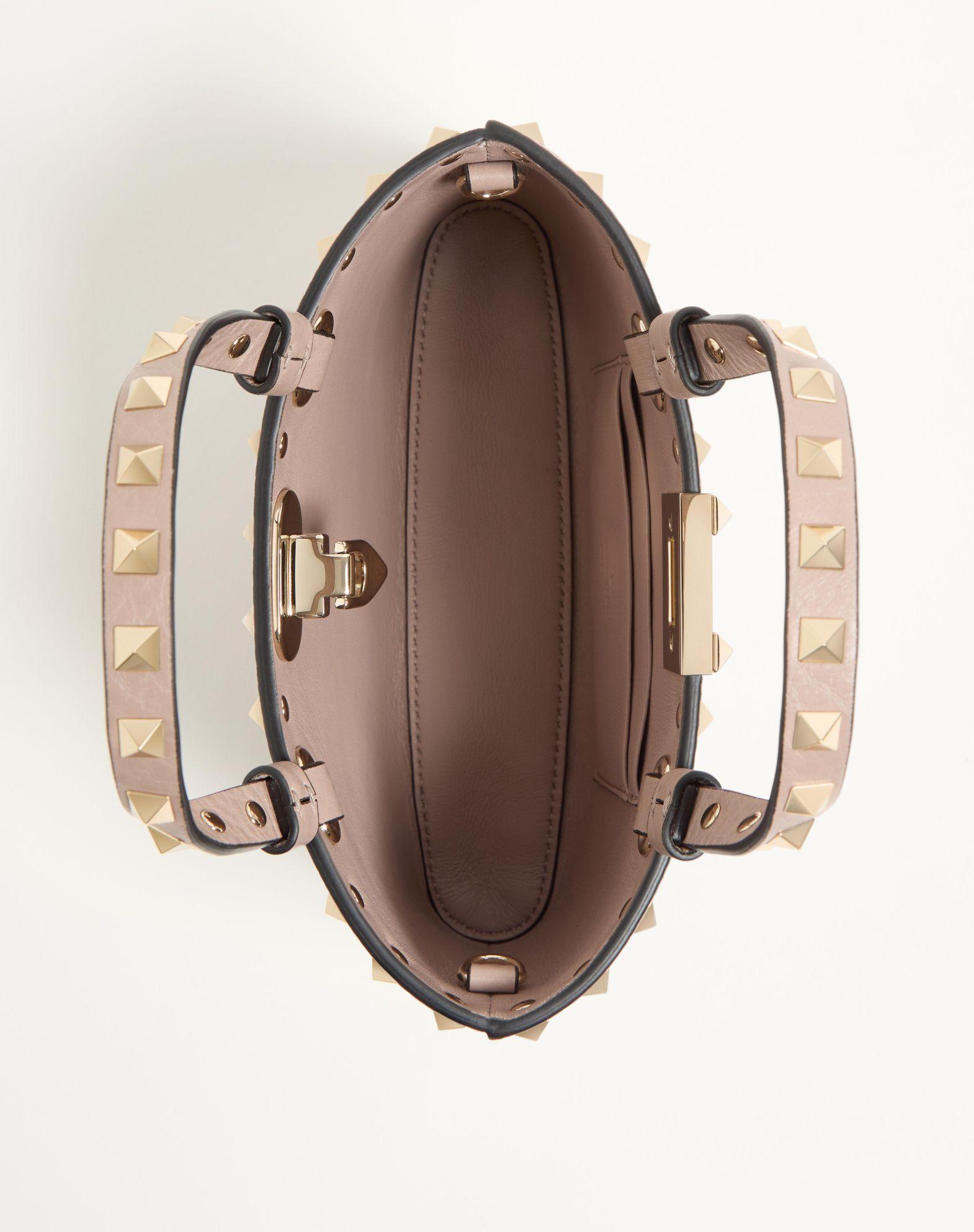 Mini Rockstud Shopping Bag In Grainy Calfskin Product Image