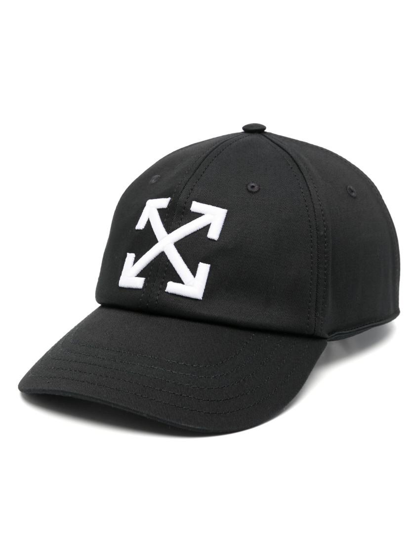 OFF-WHITE Arrow Brand-embroidered Cotton-twill Baseball Cap In Black White Product Image
