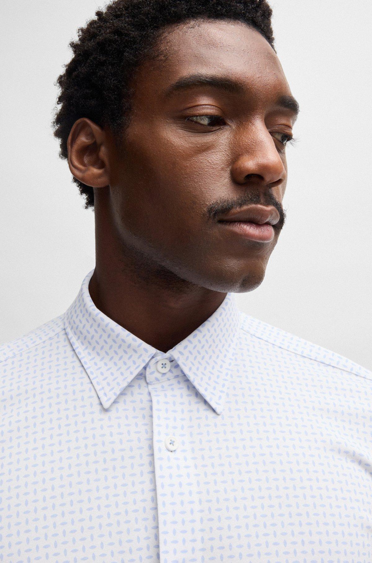 Slim-fit shirt in a printed cotton blend Product Image