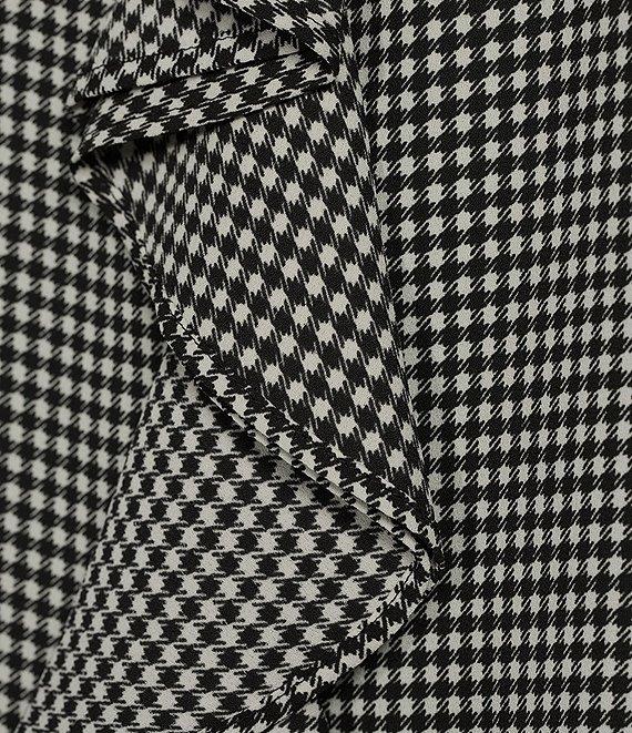 KARL LAGERFELD PARIS Short Sleeve Ruffle Front V-Neck Print Blouse Product Image