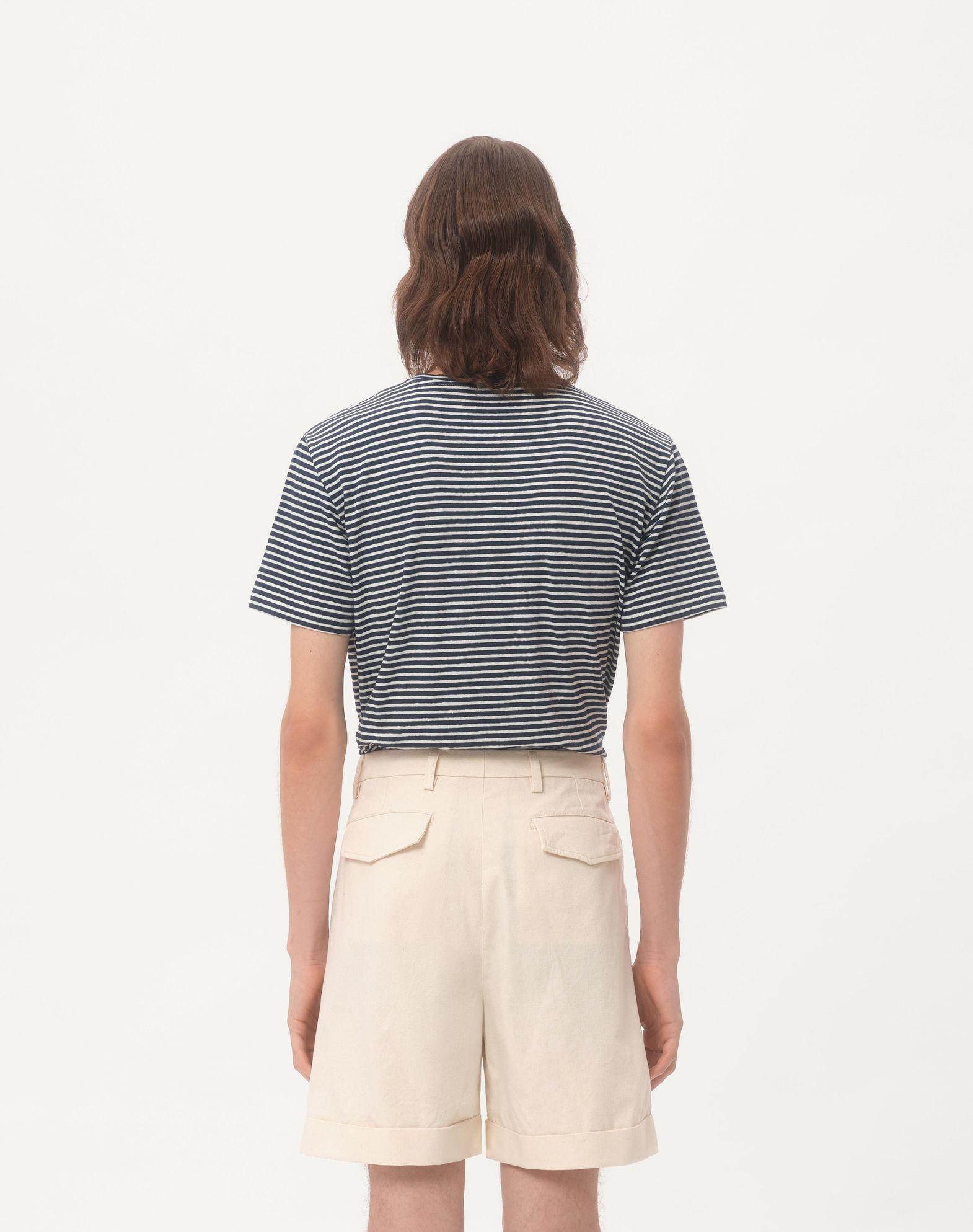 Striped Cotton T-Shirt With Chez Valentino Print Product Image