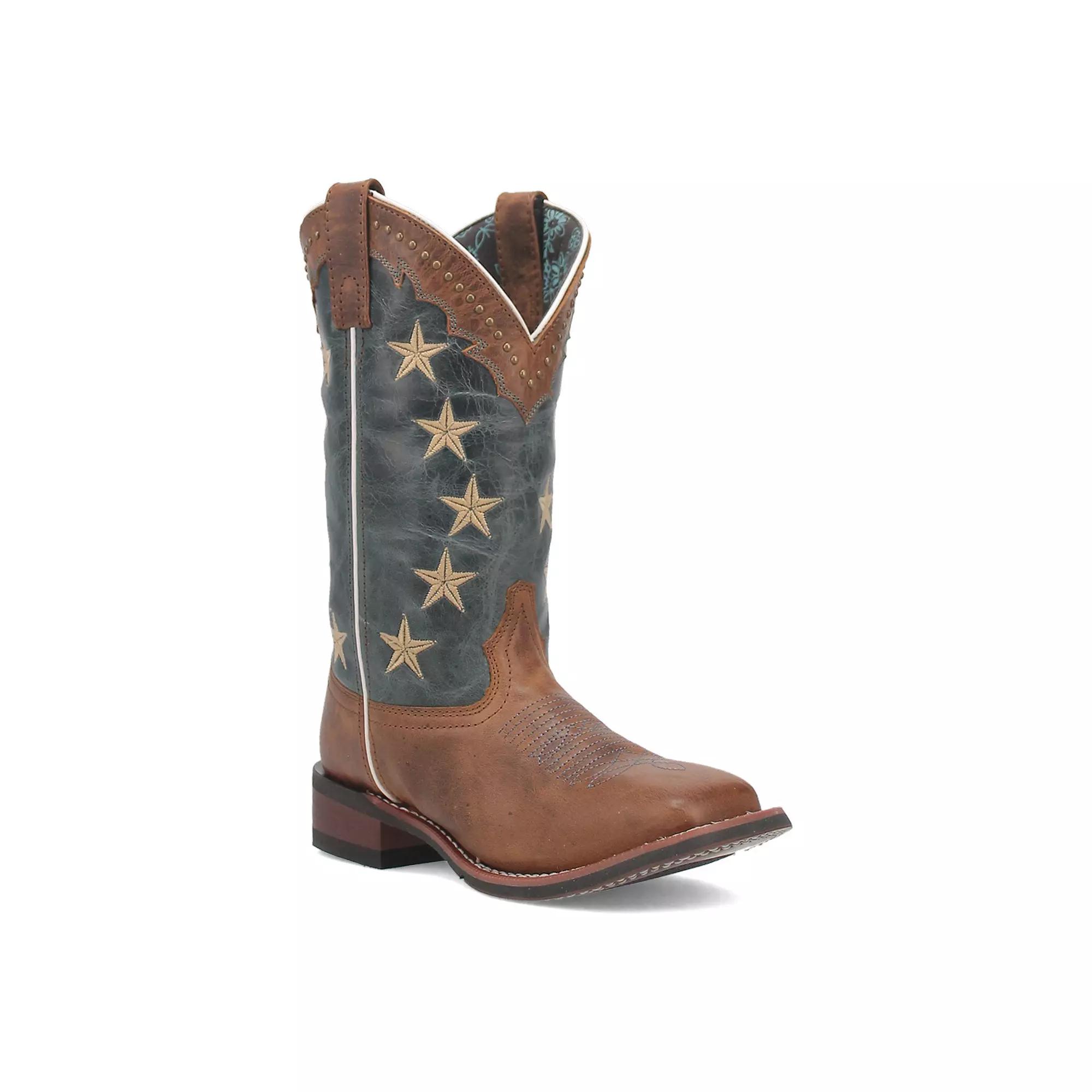 Laredo Early Star Women's Leather Cowboy Boots, Size: 9, Blue Blue Product Image