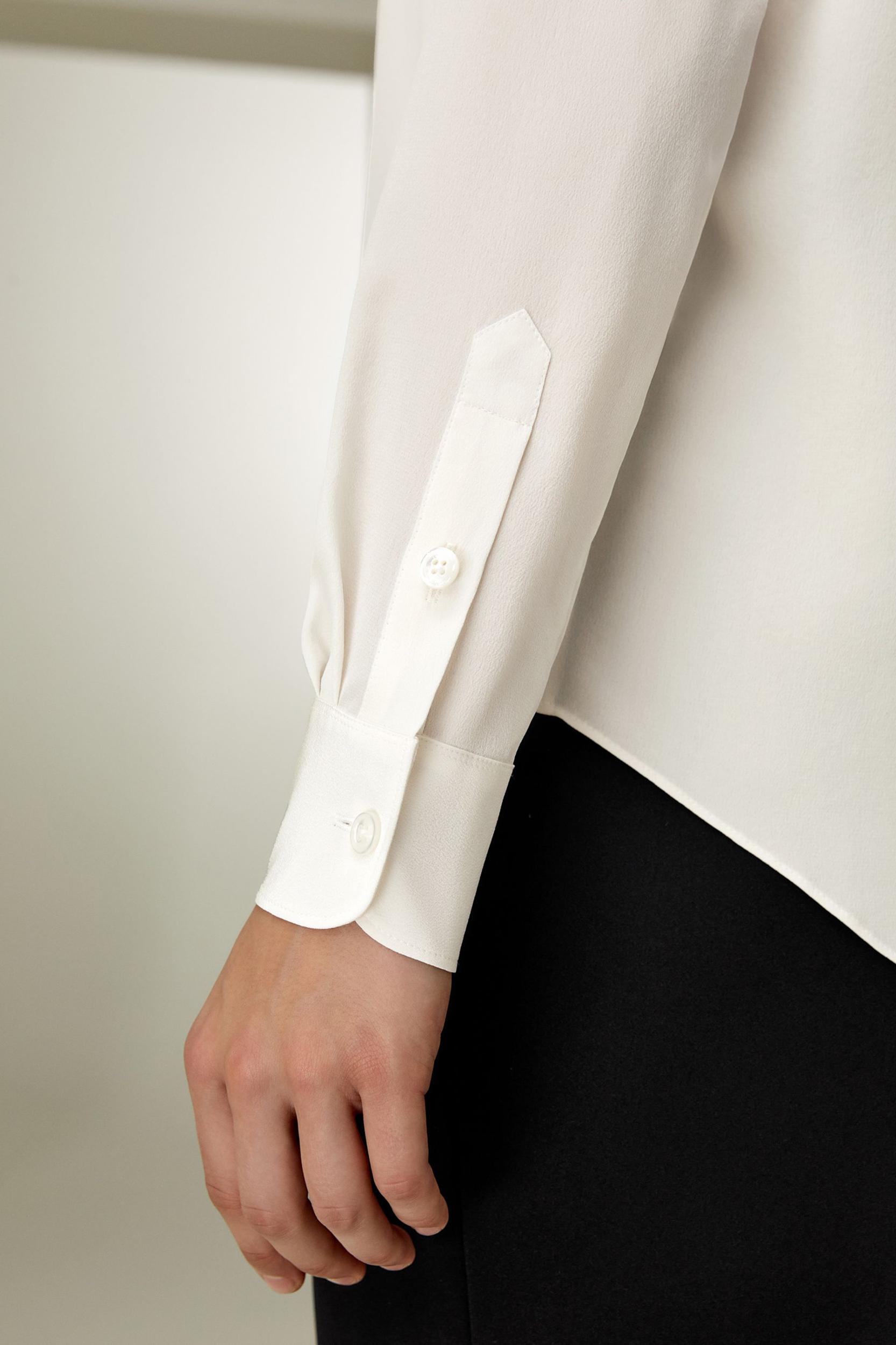 LILYSILK Womens Button Up Shirt Silk - Black Mulberry Silk - Versatile Deep V-Neck Tops S Product Image