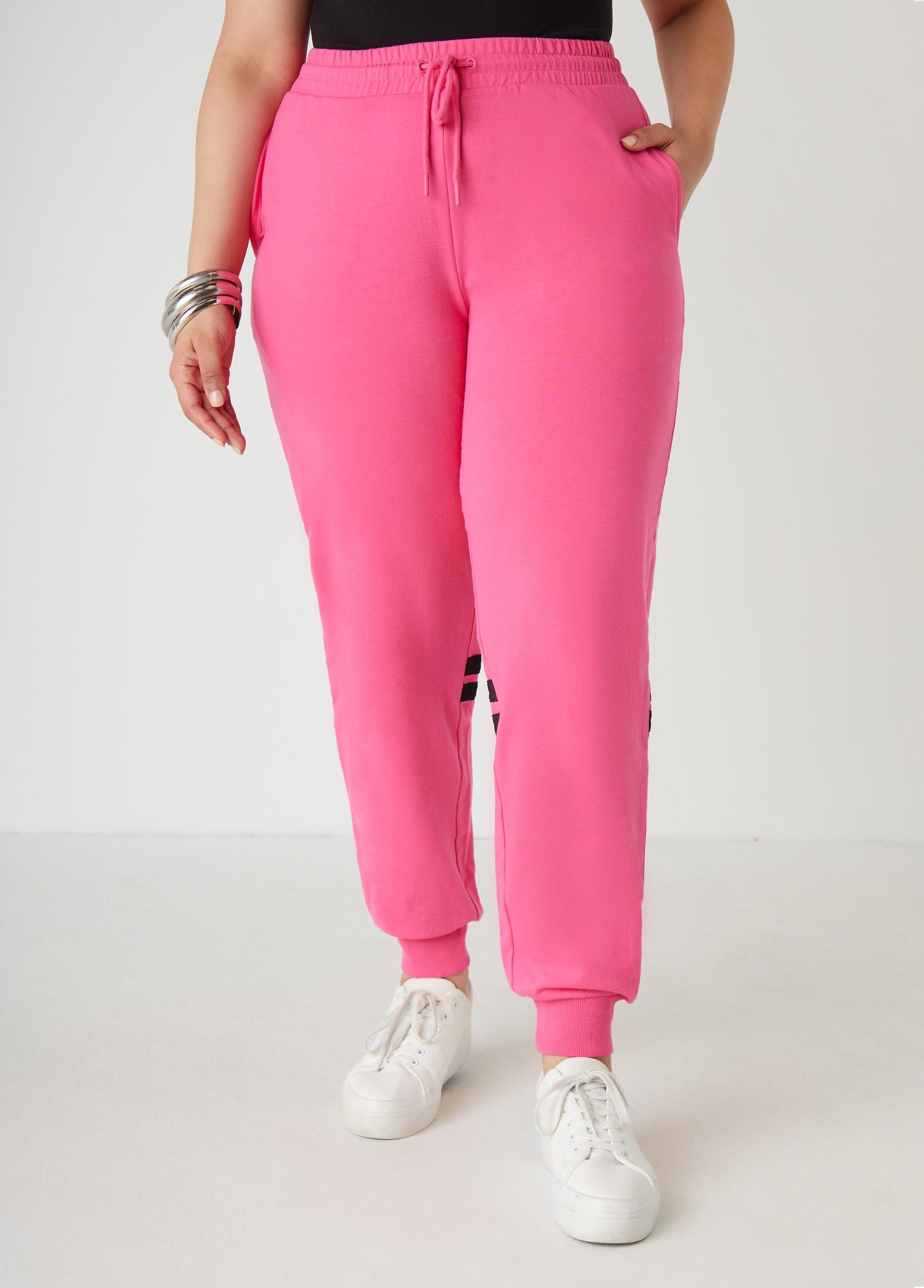 Plus Size Striped French Terry Joggers Ashley Stewart Product Image