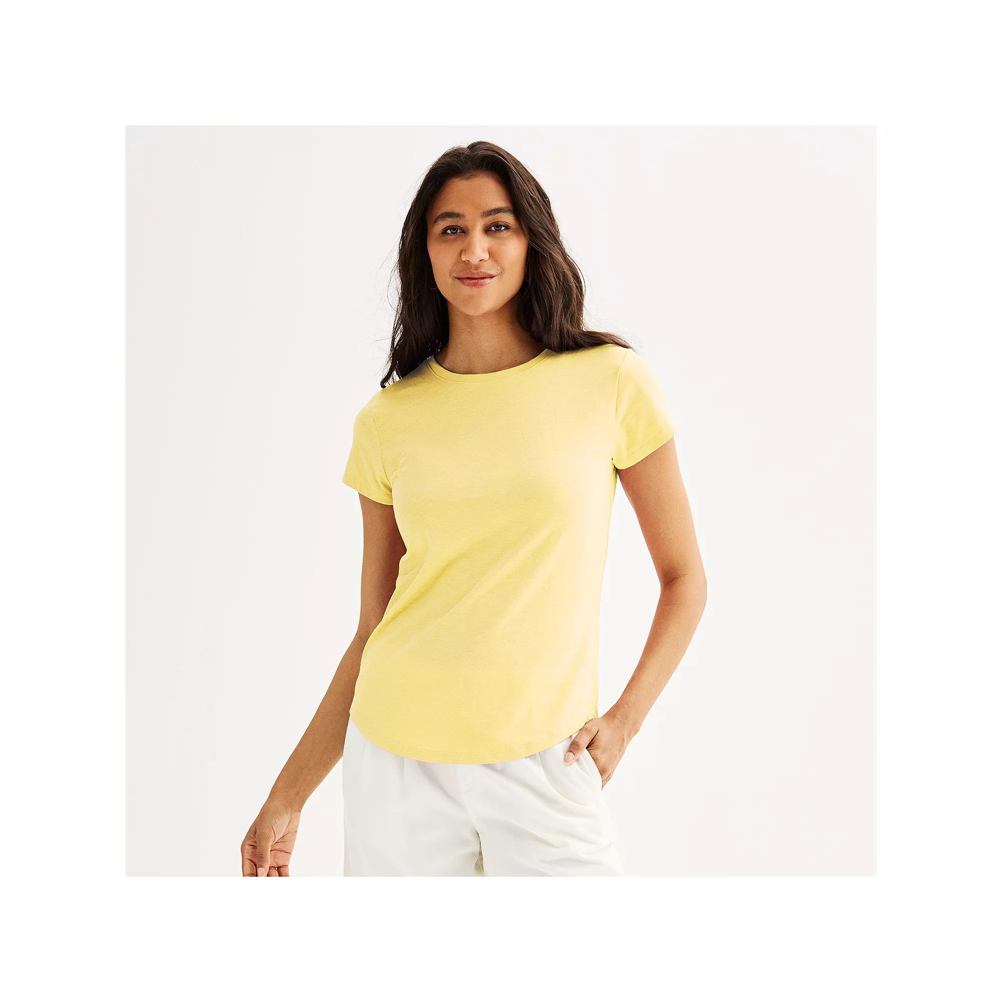 Women's Sonoma Goods For Life® Short-Sleeve Crew Tee, Size: XL, Lovely Yellow Product Image