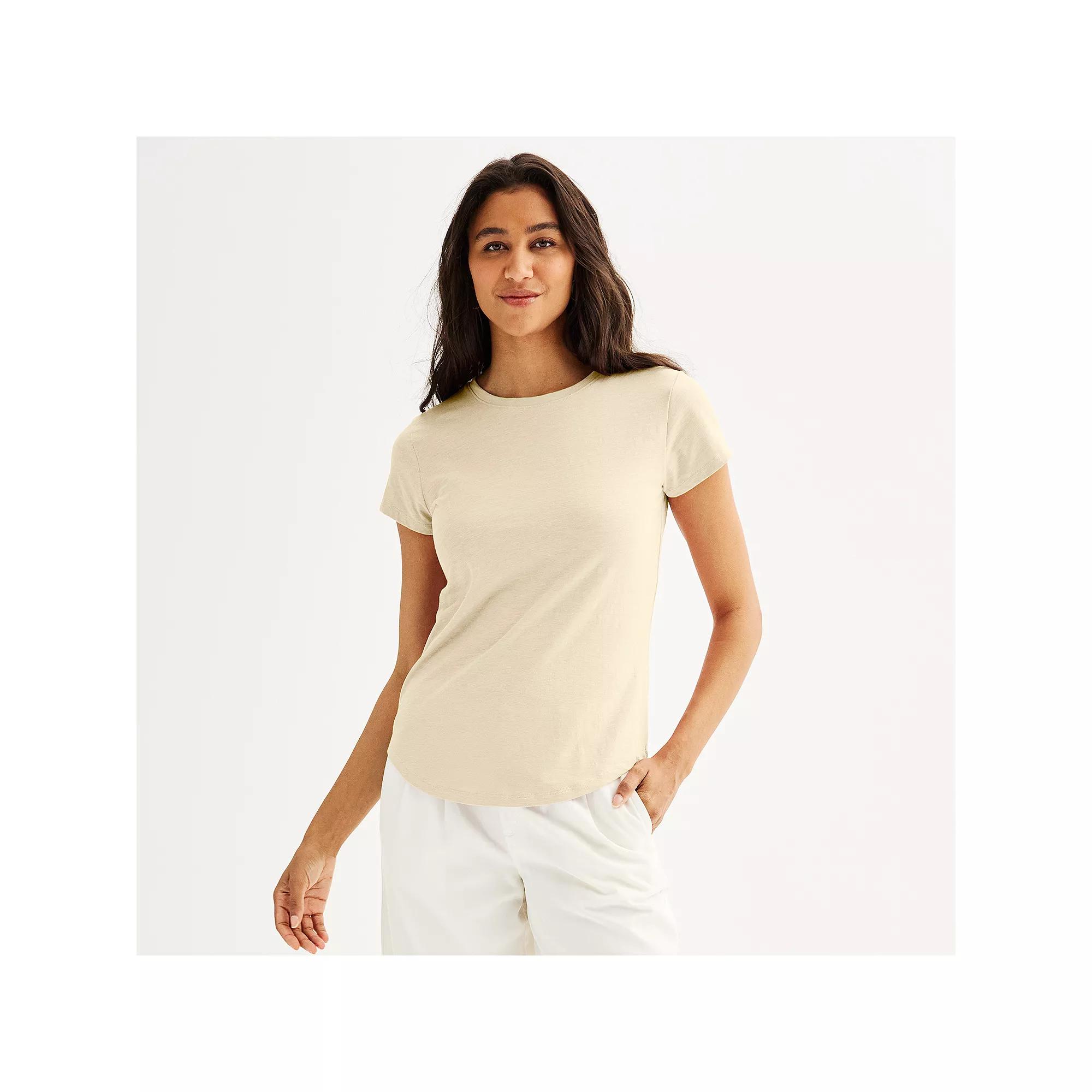 Women's Sonoma Goods For Life® Short-Sleeve Crew Tee, Size: XL, Serenity Beige Product Image