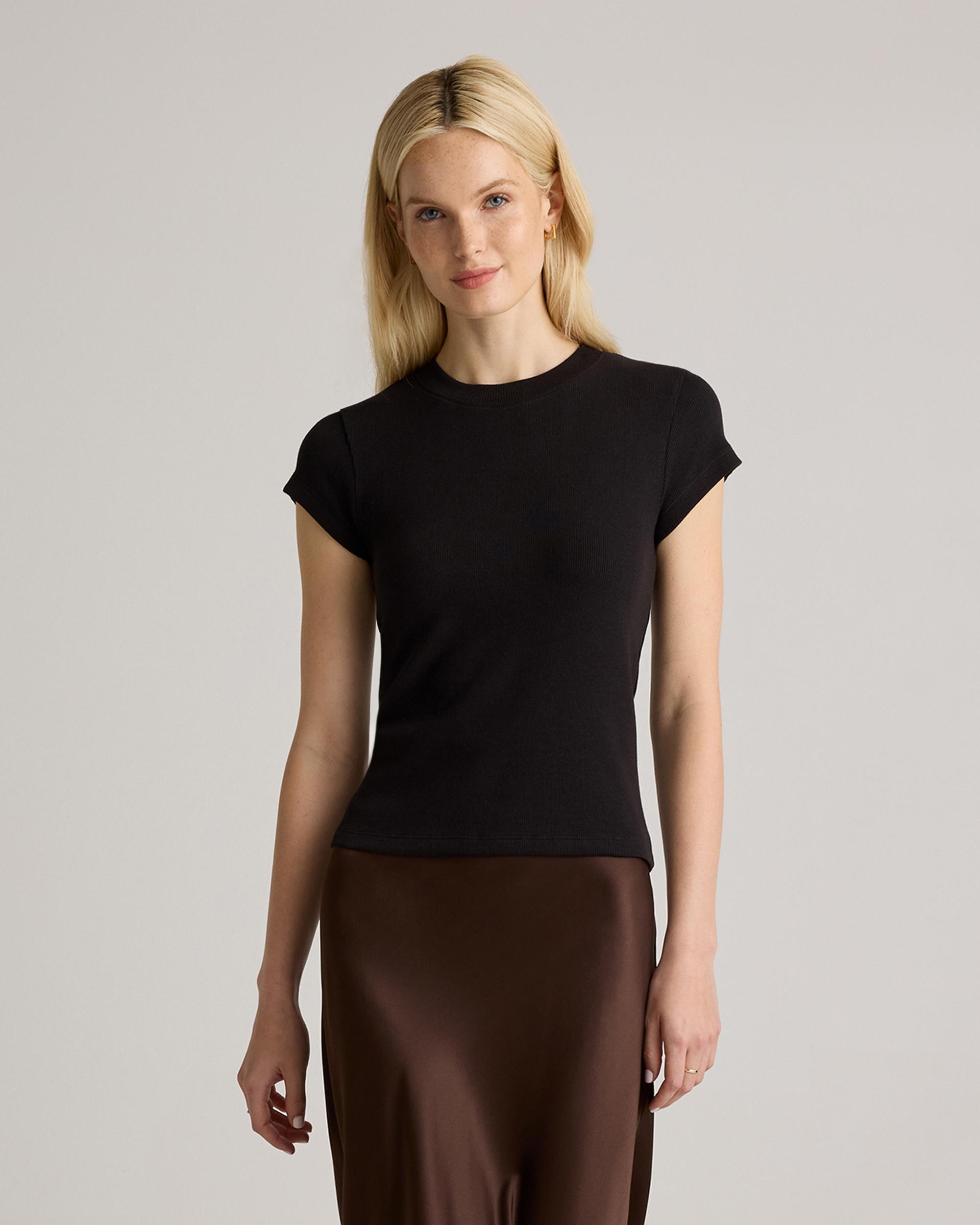 Quince | Women's Micro-Rib Crewneck T-Shirt Organic Cotton Product Image