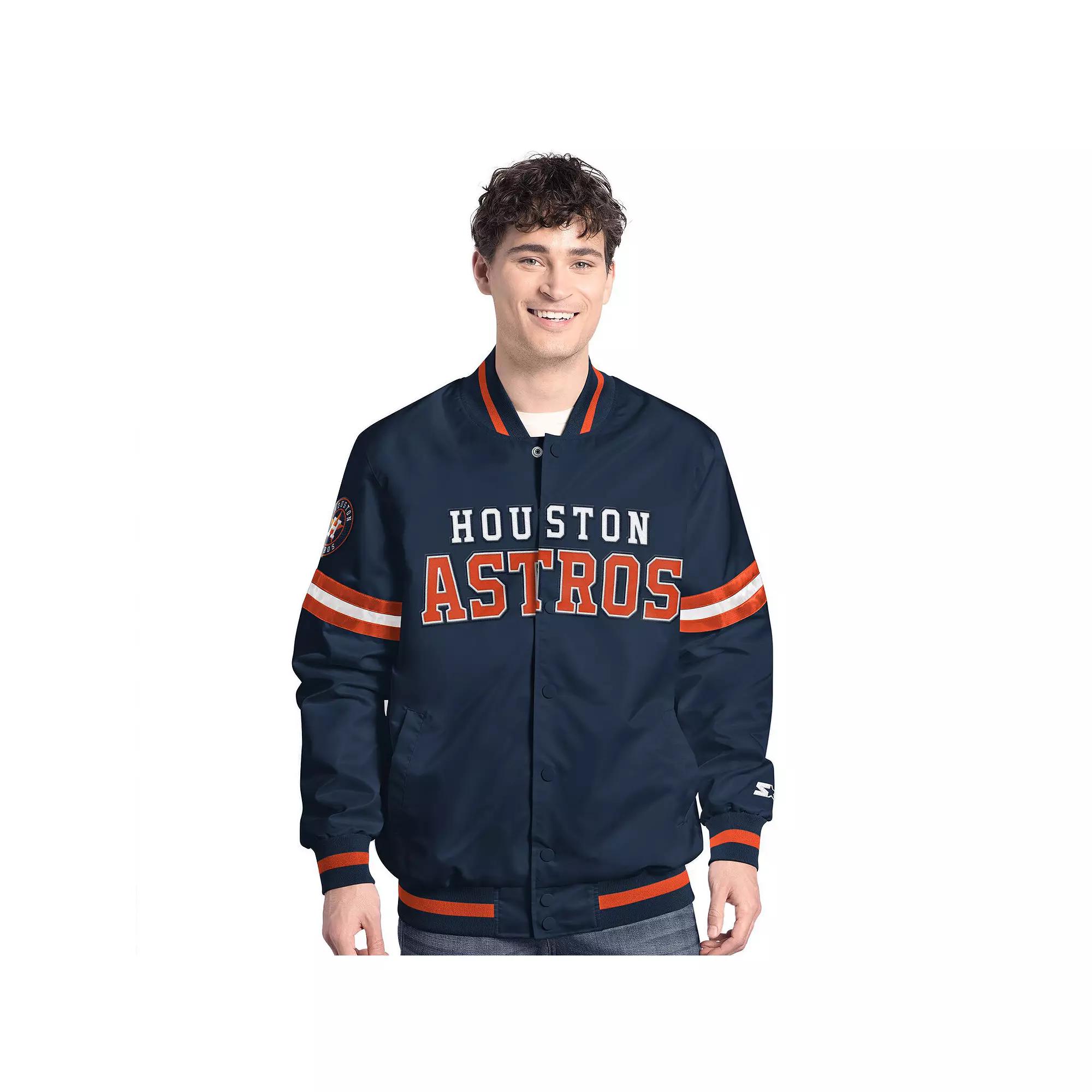 Men's Starter Navy Seattle Mariners Scout Full-Snap Varsity Jacket,  Product Image