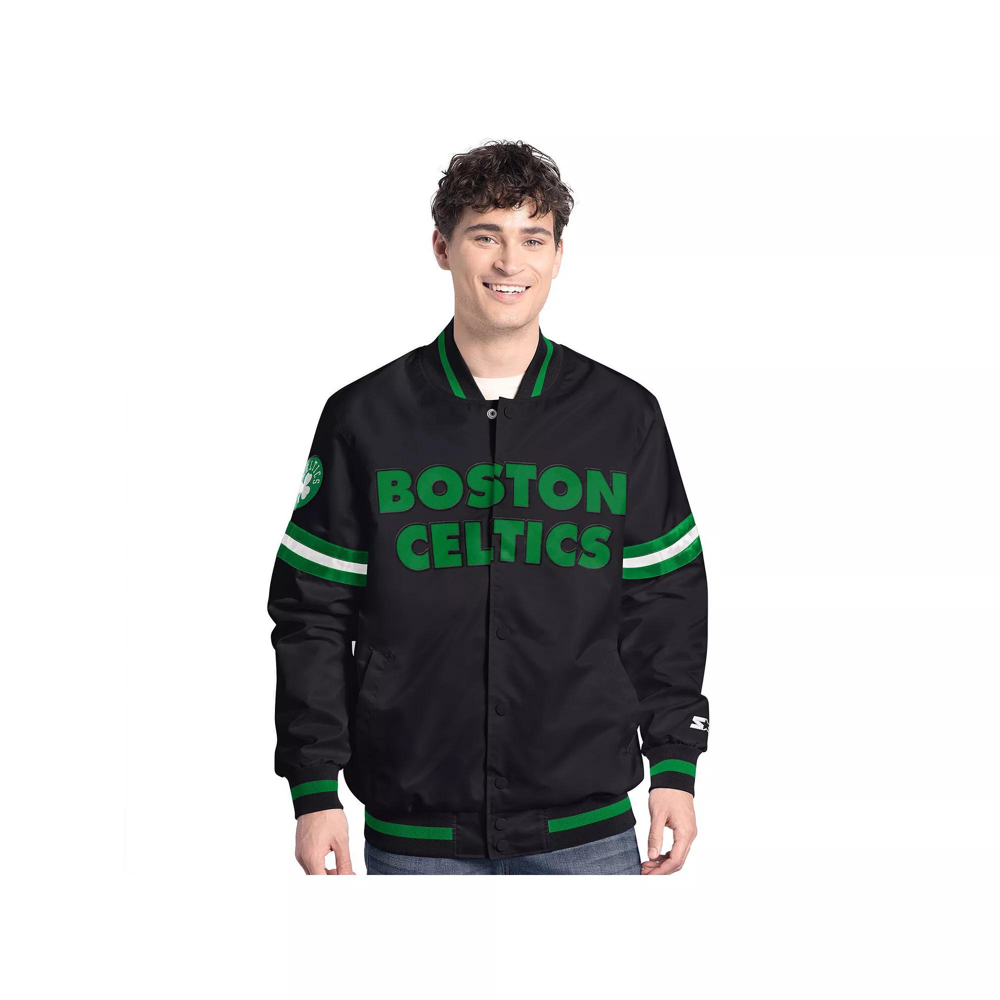 Men's Starter Black Boston Celtics Scout Varsity Full-Snap Jacket,  Product Image