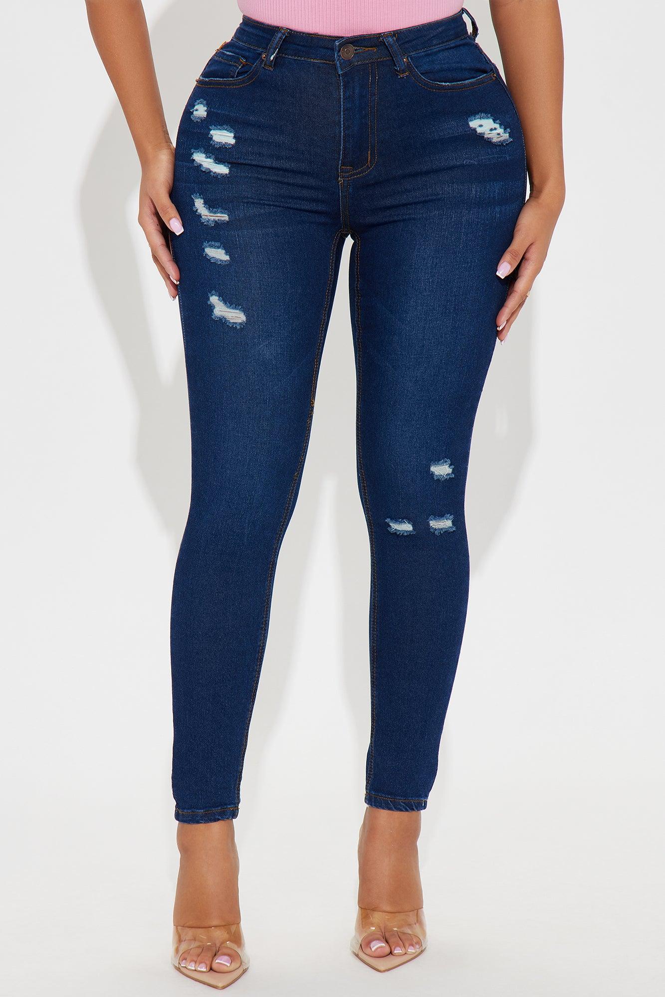 Danny Distressed Stretch Skinny Jeans - Dark Wash Product Image