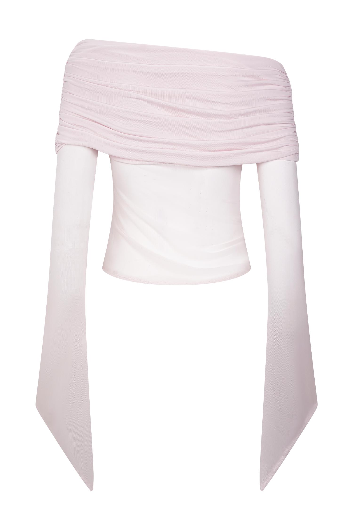 Dahlia One Shoulder Top - Pale Pink Product Image