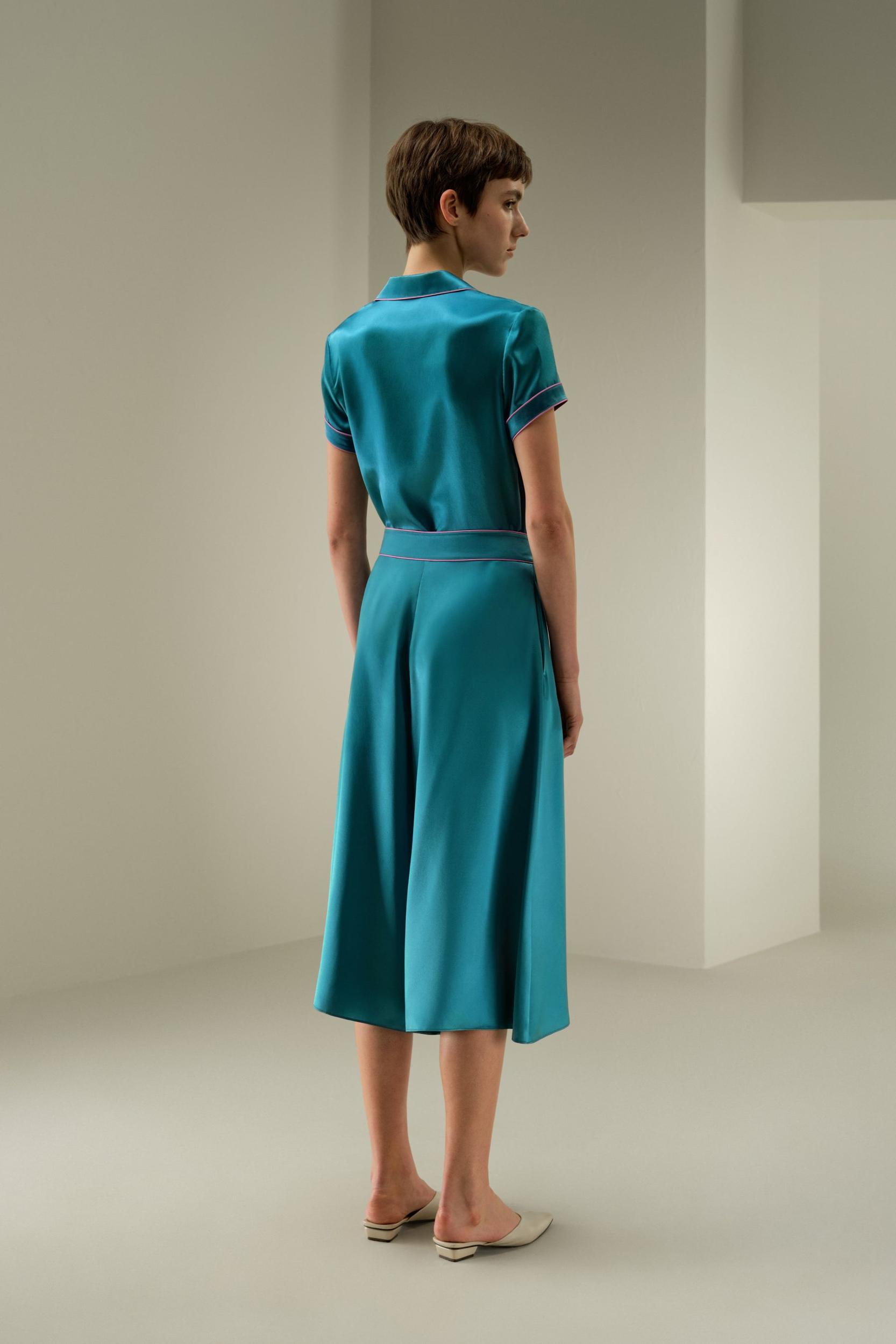 LILYSILK x Elizabeth Womens Capri Trousers Silk - Brick Red 100% OEKO Silk - Comfortable Wide Leg Pants 16 Product Image