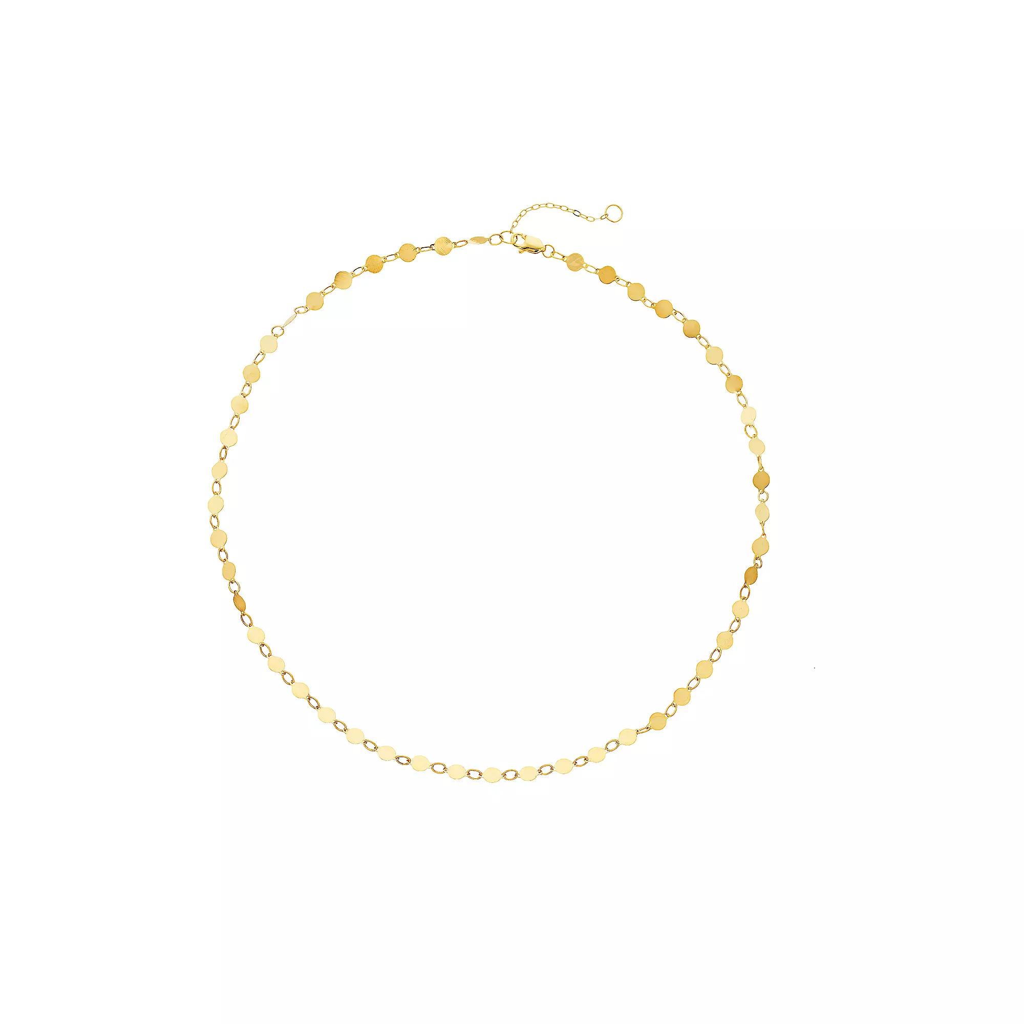 Womens 14K Yellow Gold Pebble Chain Necklace/15.25-16.25 Product Image