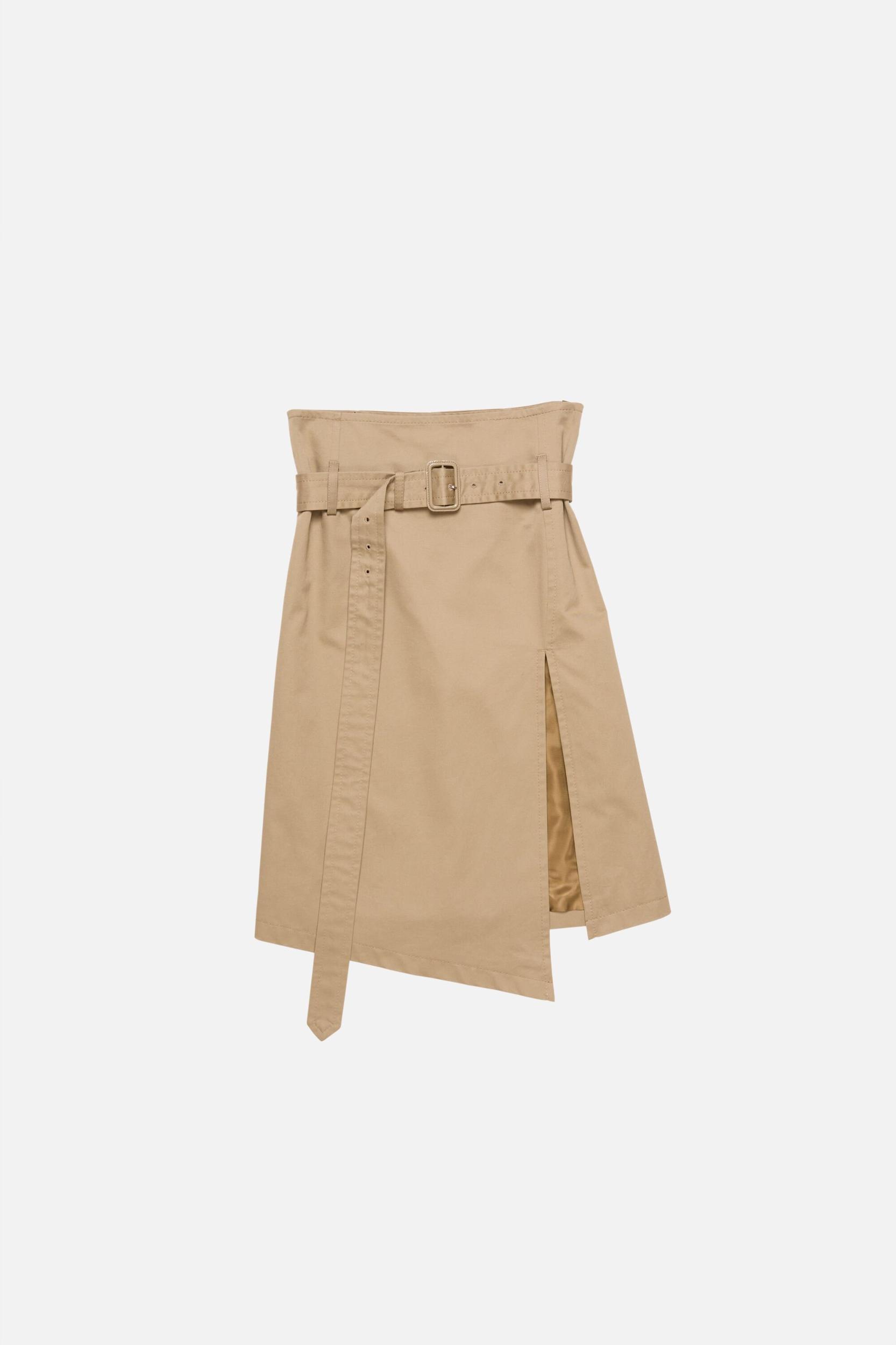Belted twill skirt Product Image
