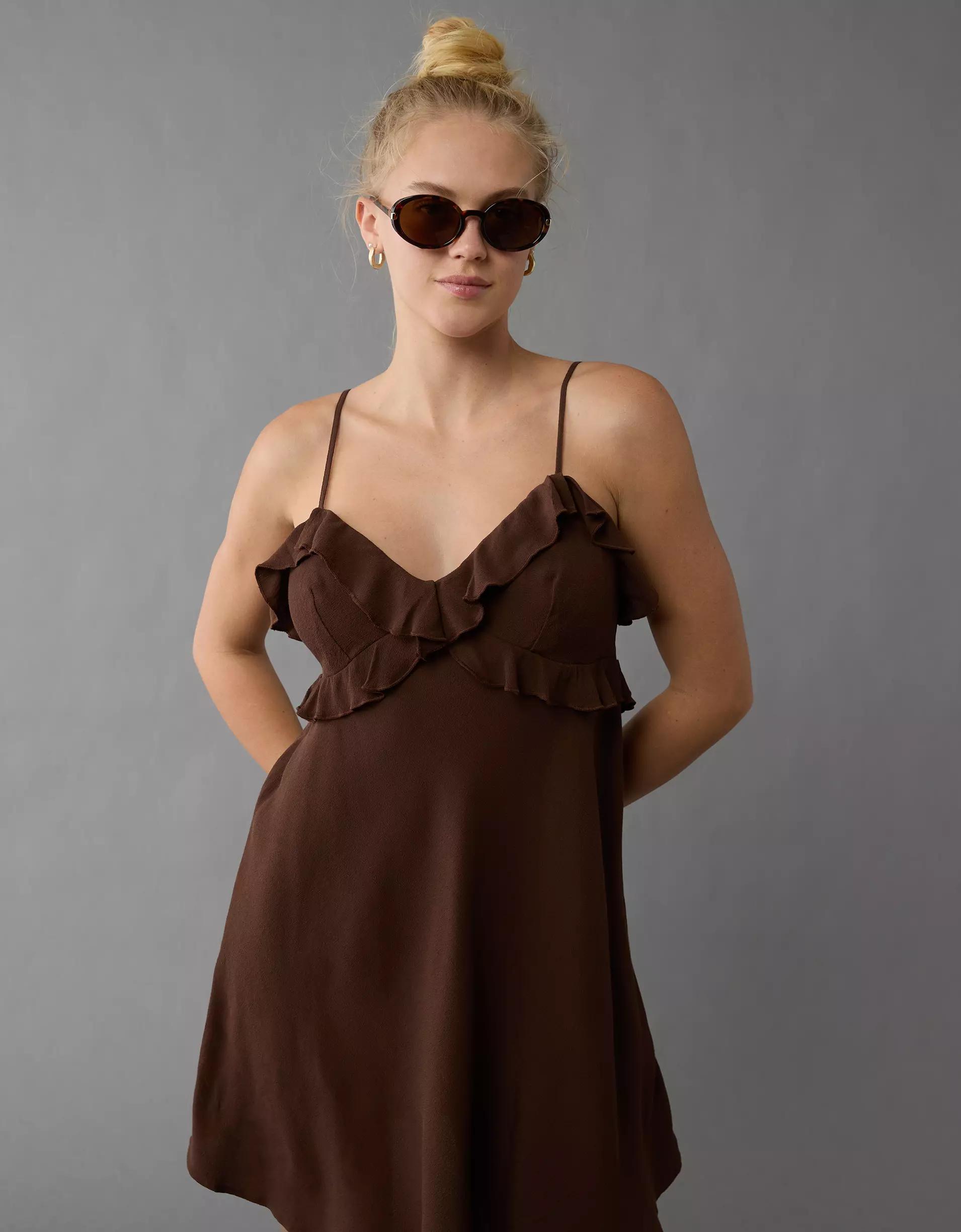 AE Ruffle Mini Slip Dress Product Image