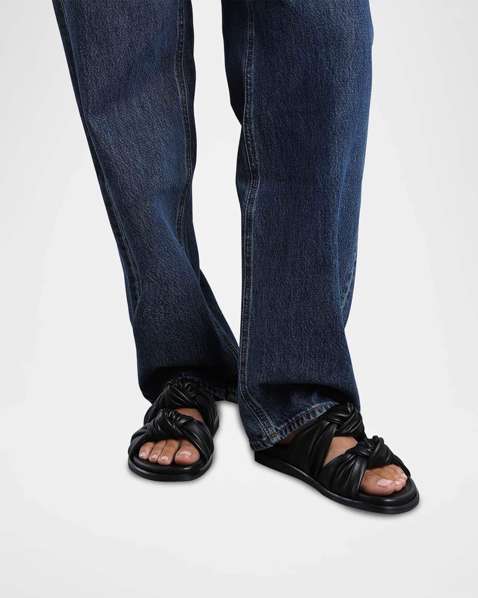 Tye Leather Knots Slide Sandals Product Image