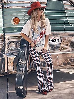 Wrangler x Lainey Wilson Striped Flare Jeans | Women's JEANS | Wrangler® Product Image