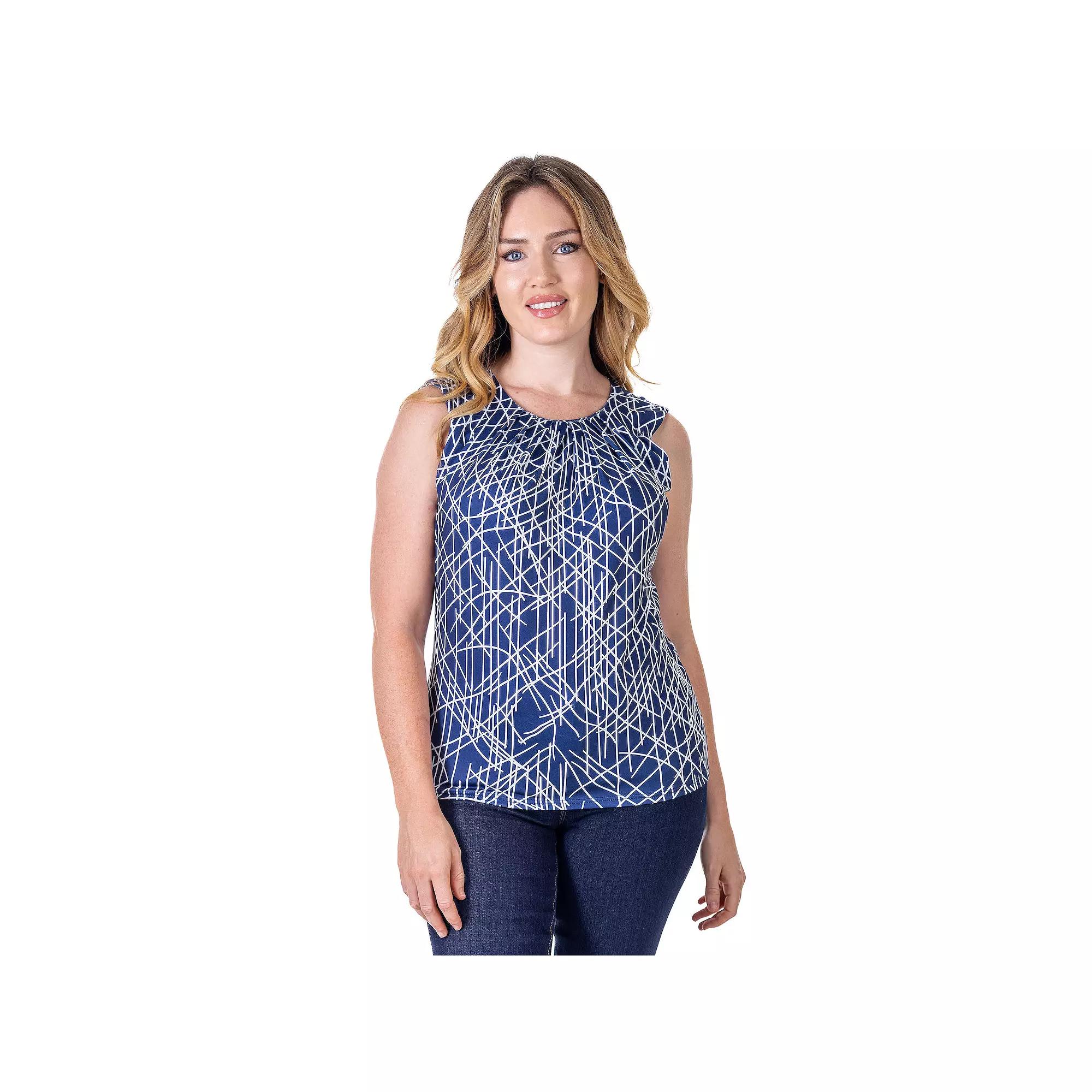 Women's 24Seven Comfort Apparel Back Closure Sleeveless Top,  Product Image
