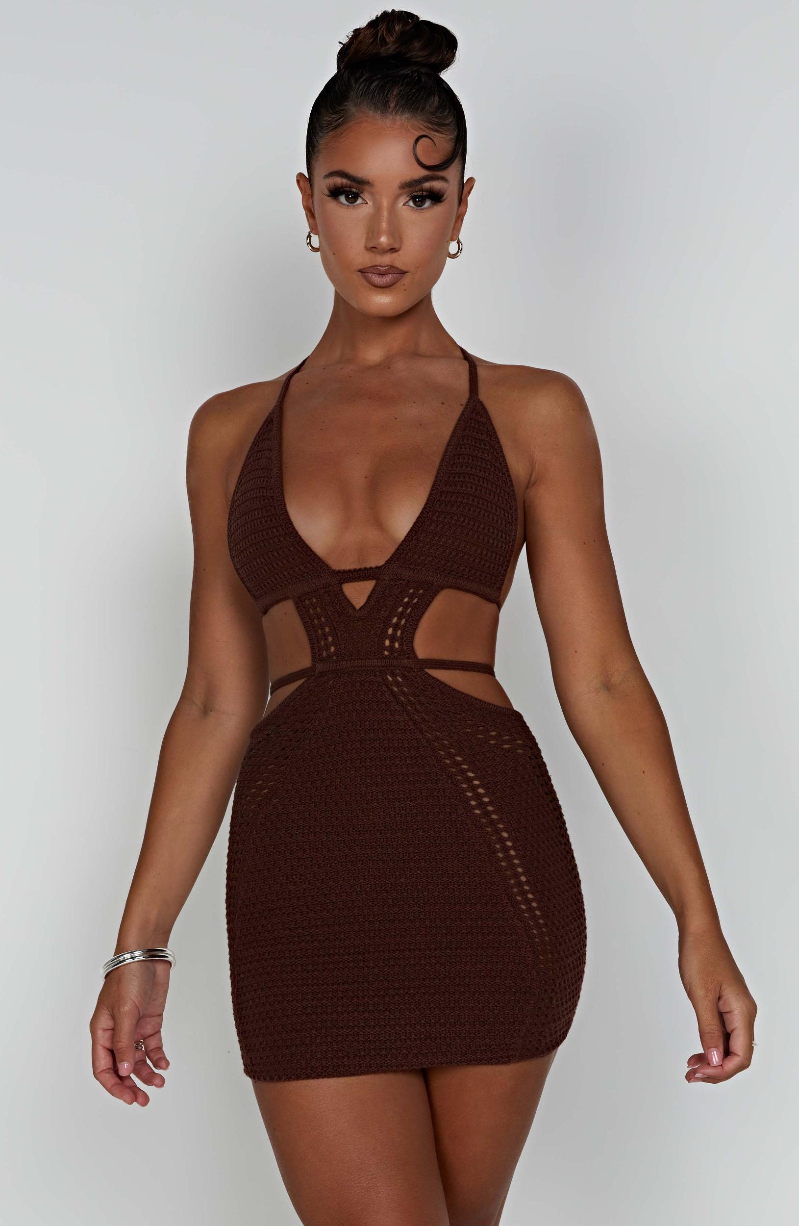 Selena Mini Dress - Chocolate Product Image