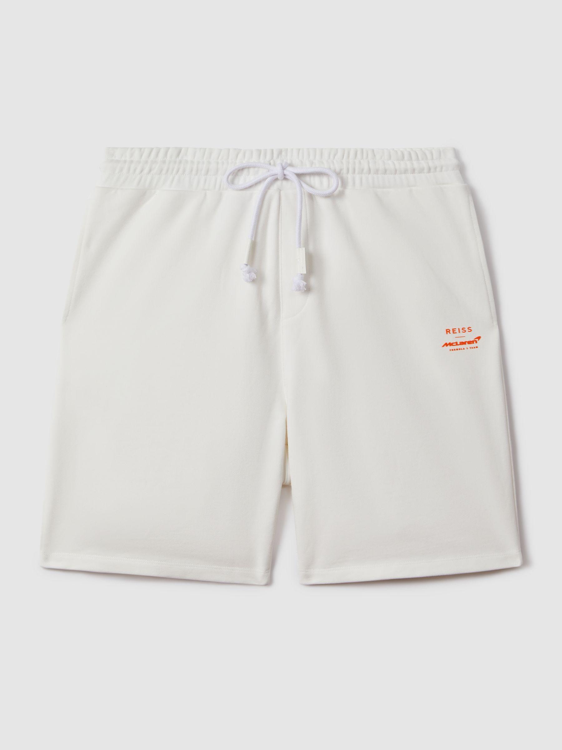 McLaren F1 Cotton Drawstring Shorts in White Product Image