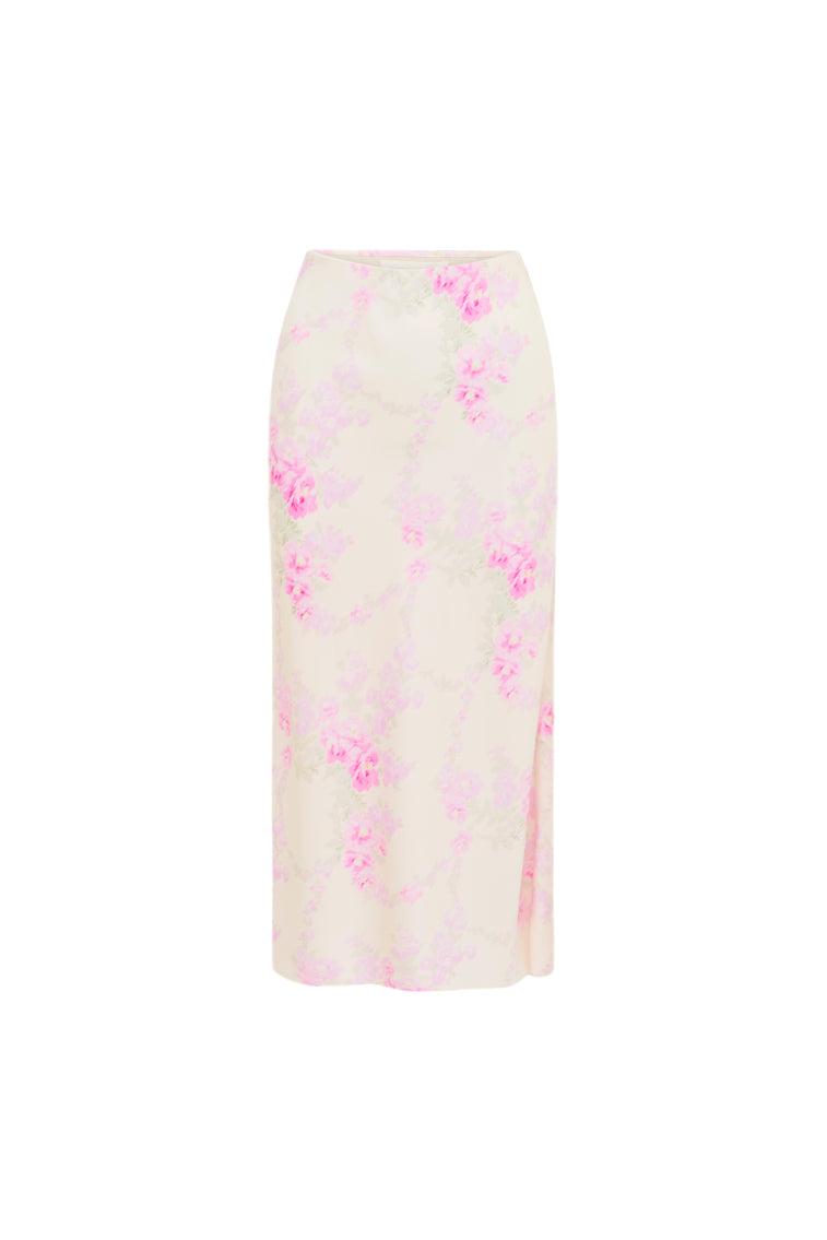 Castle Satin Floral Maxi Skirt Product Image