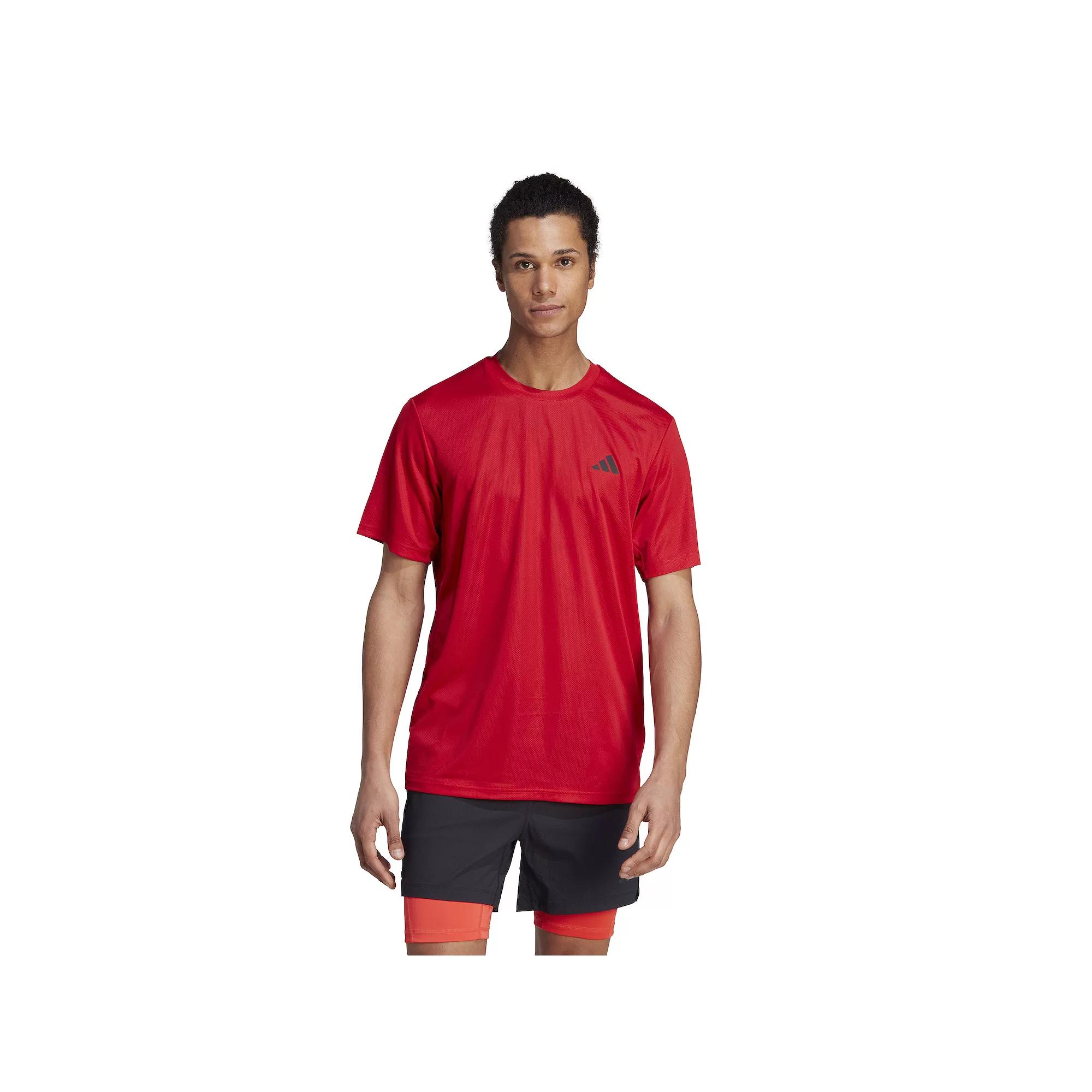 Men's adidas Essentials AEROREADY Training T-Shirt, Size: Large, Better Red Black Product Image