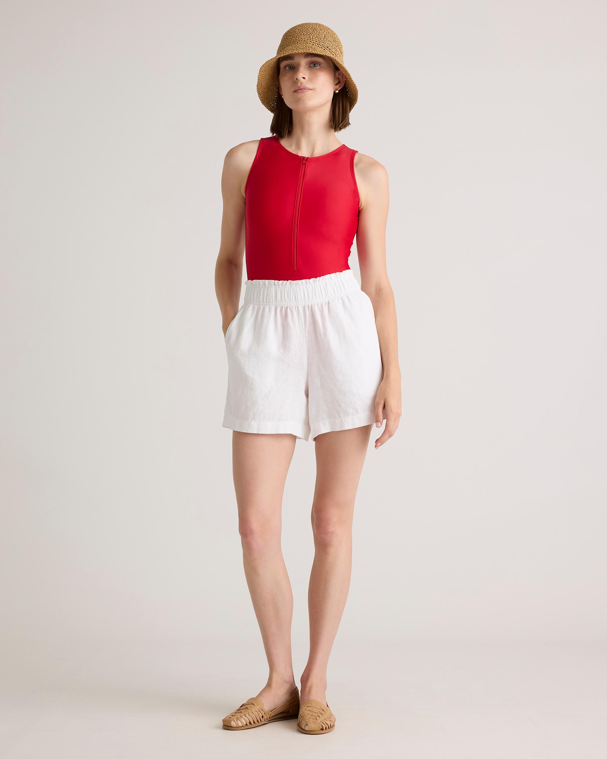 Quince | Women's Italian Zip-Front One-Piece Swimsuit Size XS, 78% Recycled Polyamide, 22% Spandex Product Image