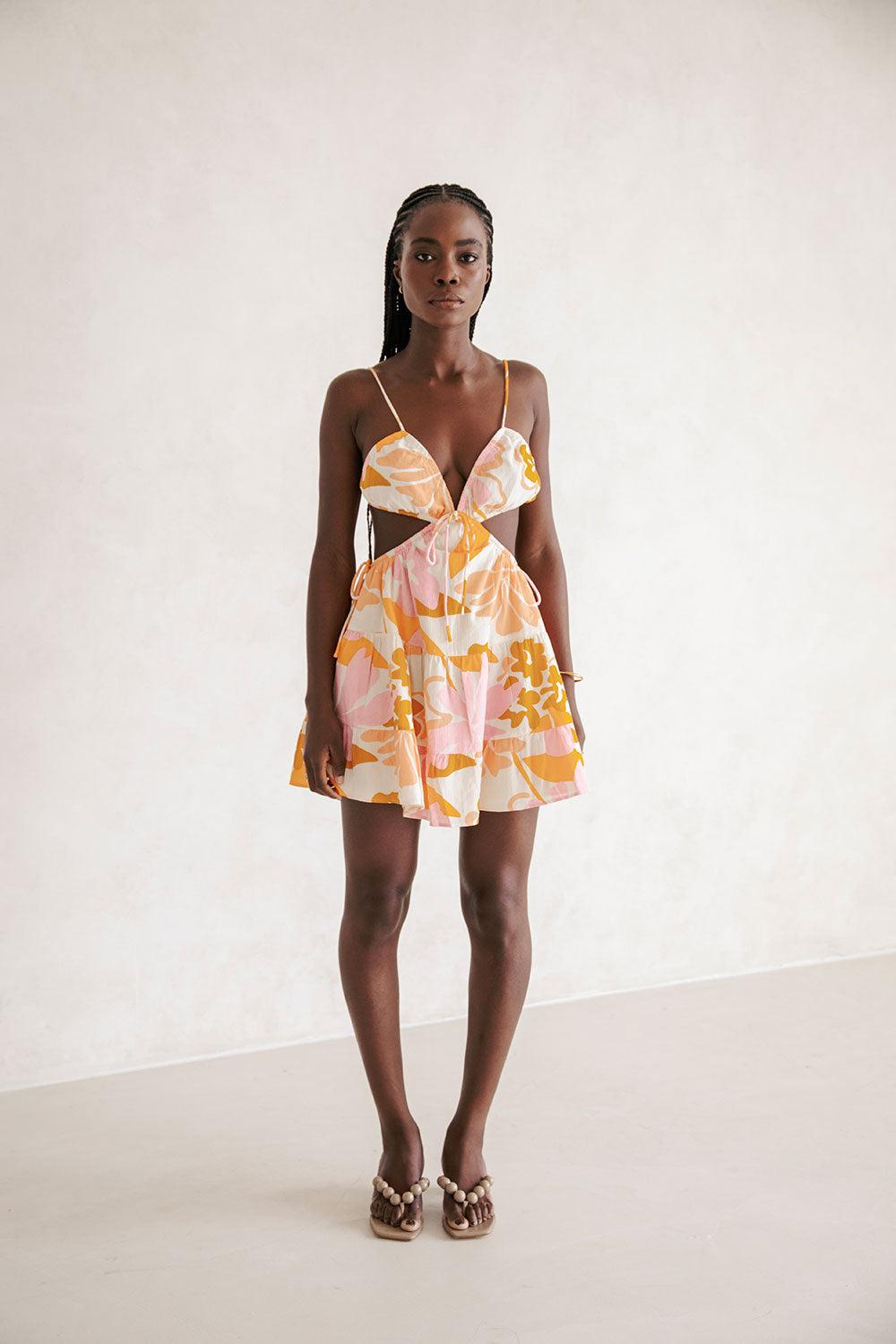 Toulouse Mini Dress - Hibiscus Product Image