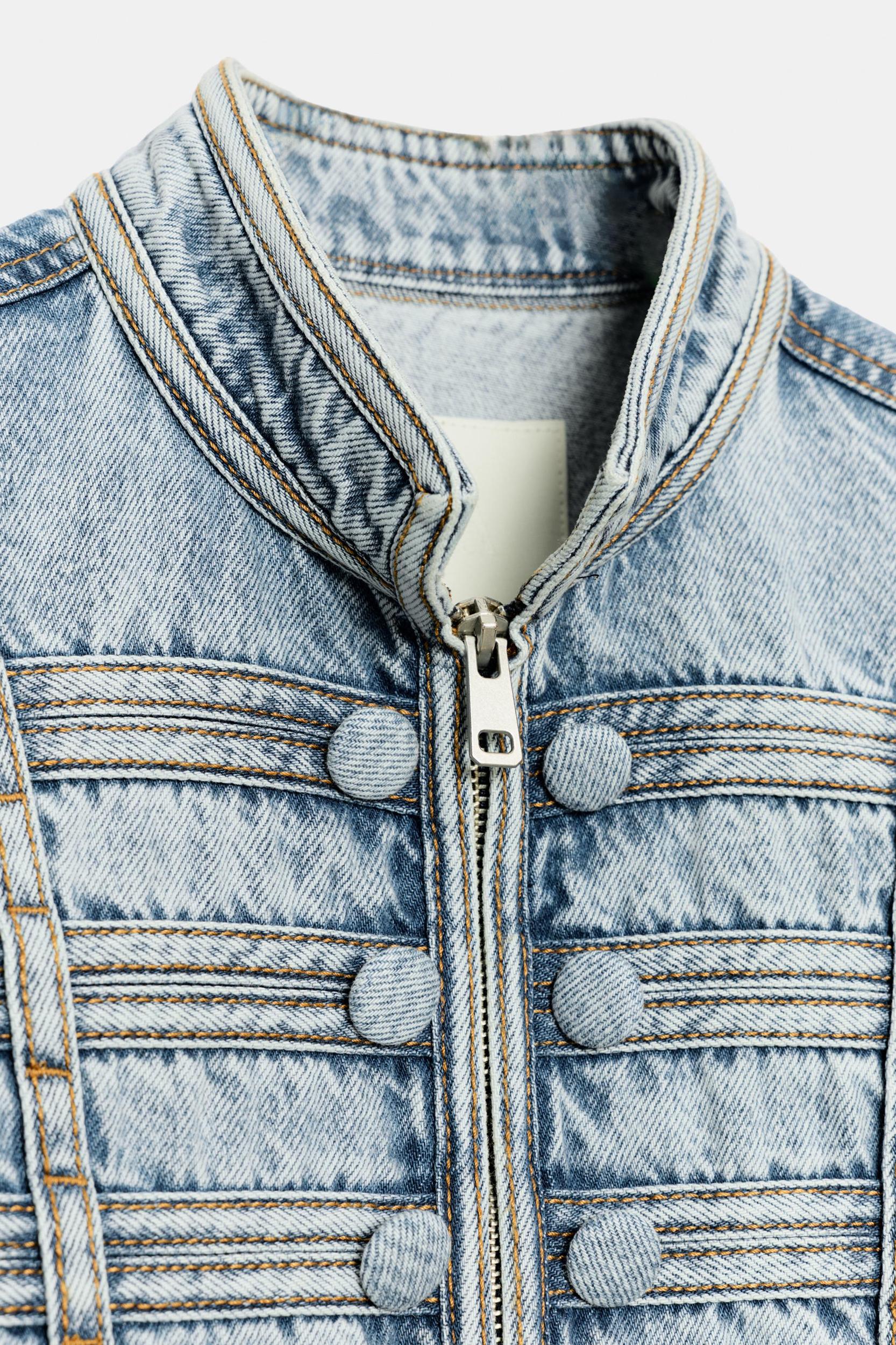 ZW COLLECTION FITTED BUTTON DENIM JACKET Product Image