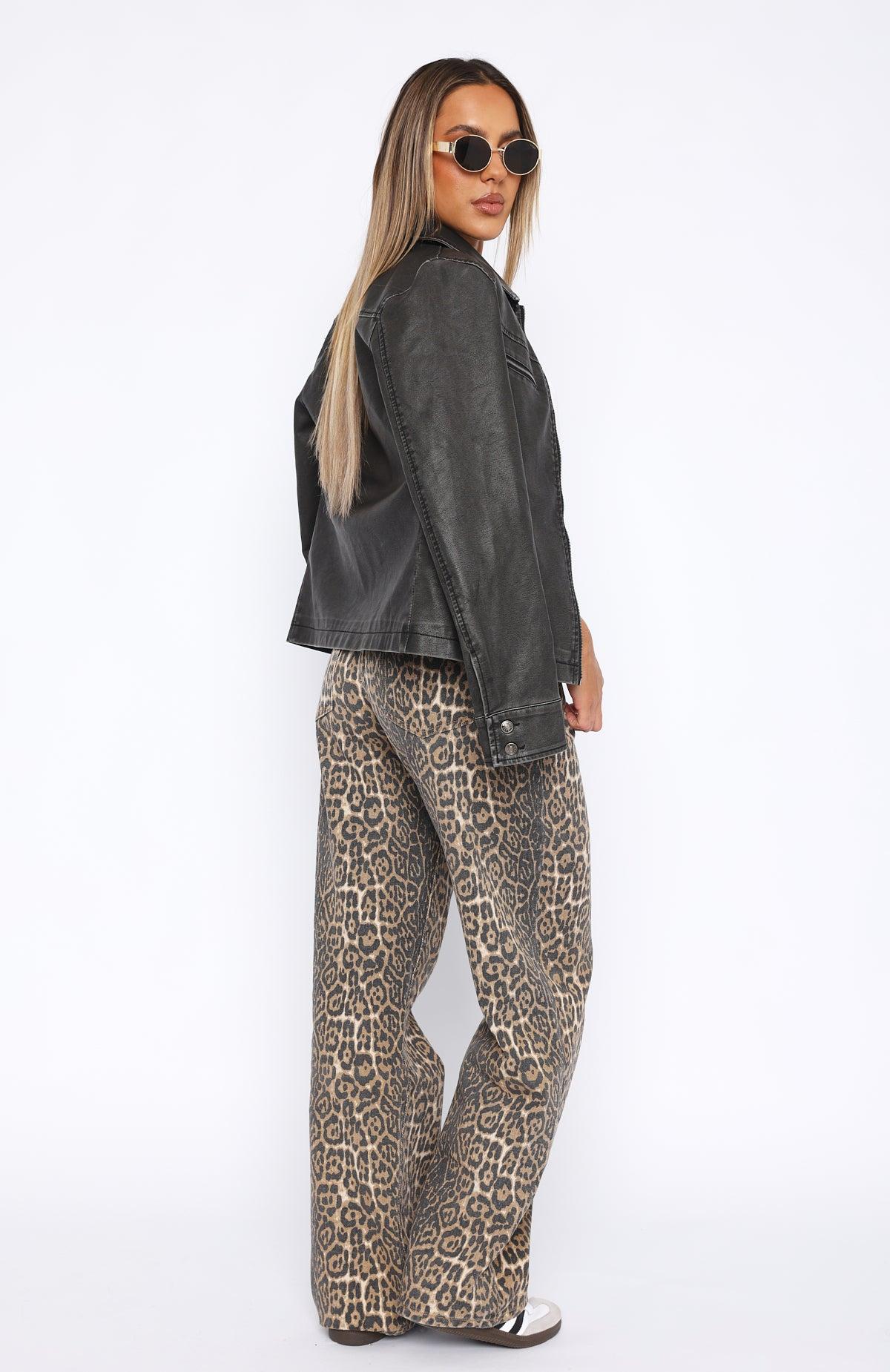 Stella Low Rise Wide Leg Jeans Leopard Product Image