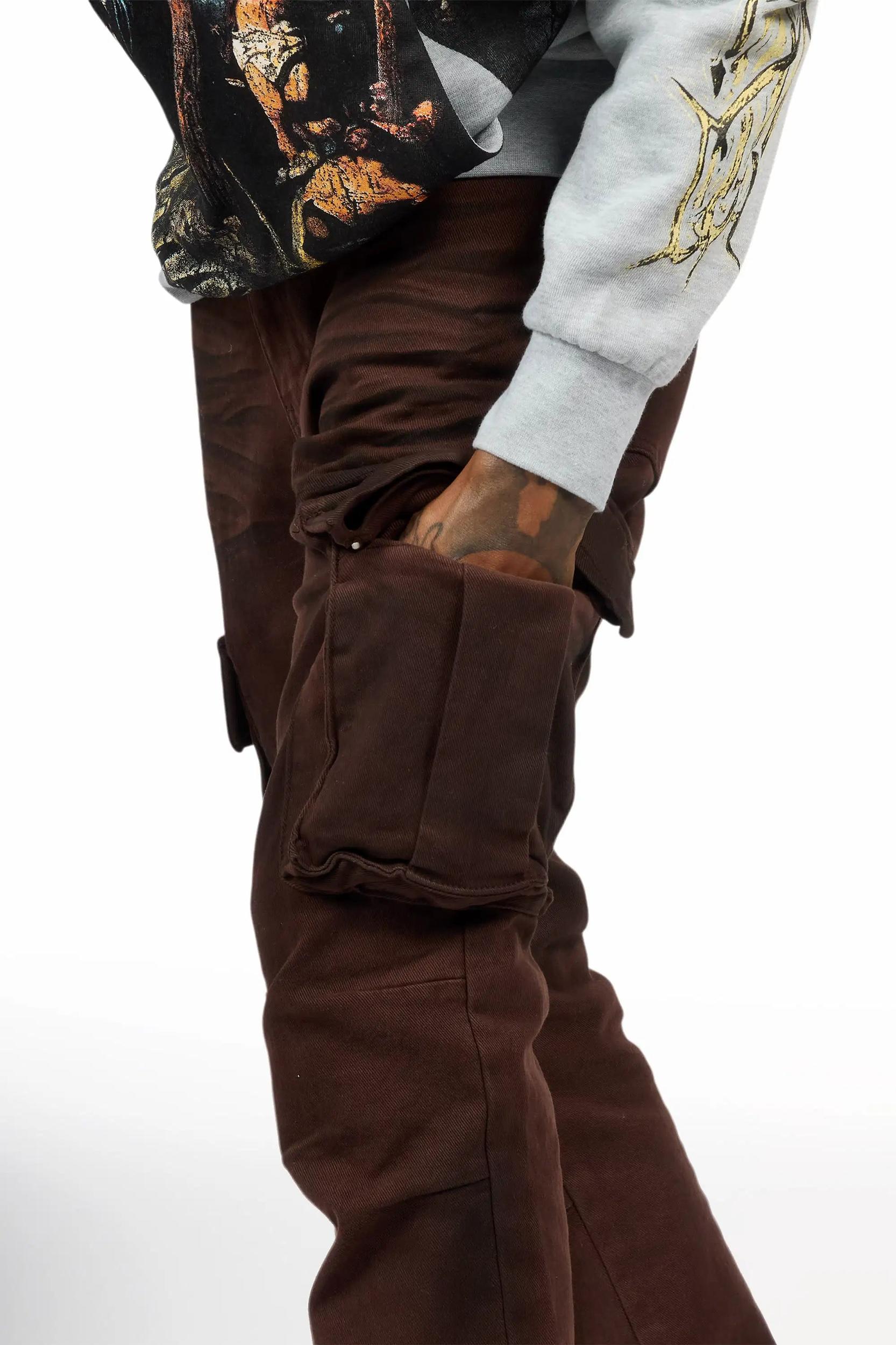 Cruz Dark Brown Stacked Fit Jean Male Product Image