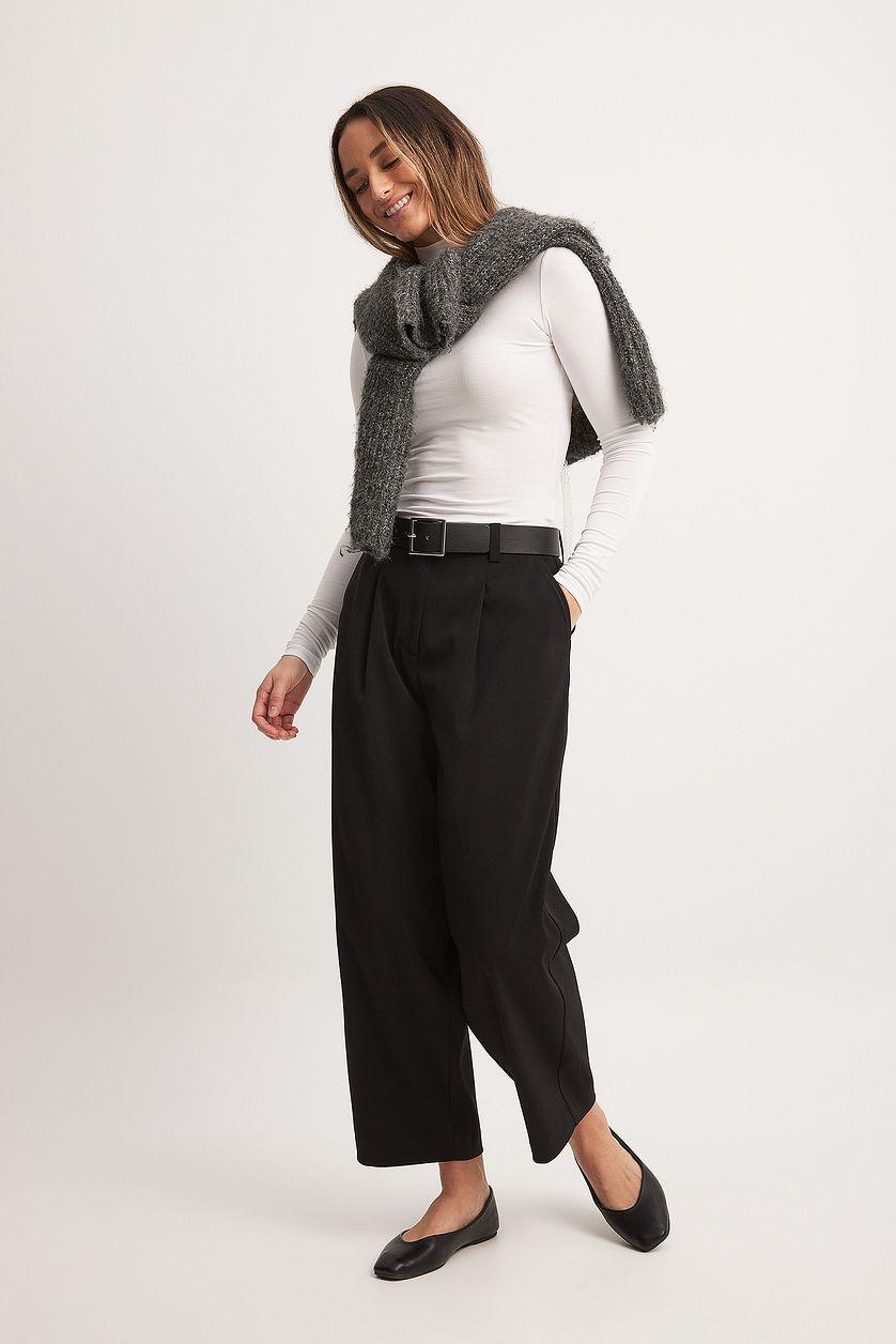Tapered High Waist Suit Pants Product Image
