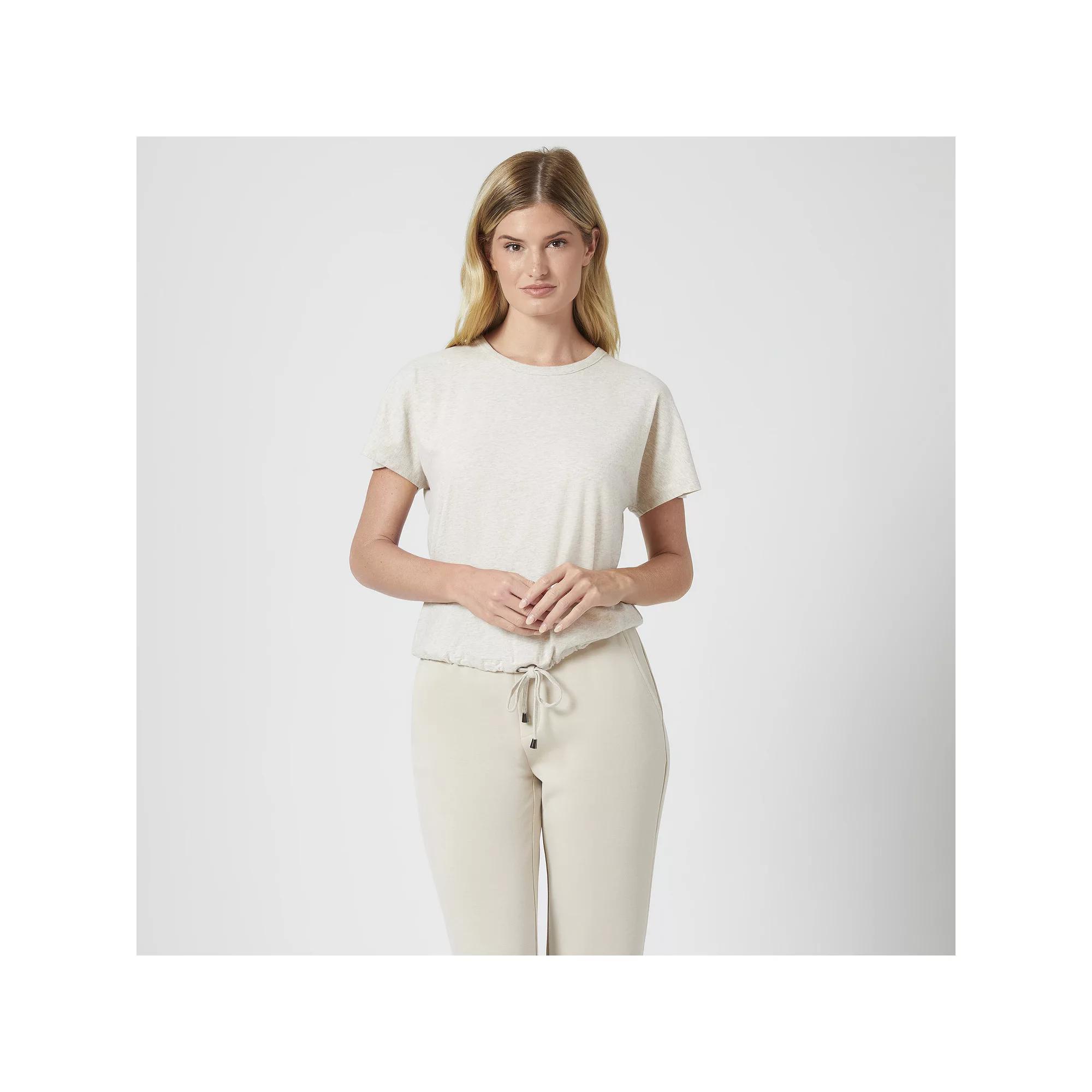 Womens Grey & Gray Crewneck Dolman Sleeve Tee, Women's, Size: Small, Feather Grey Product Image