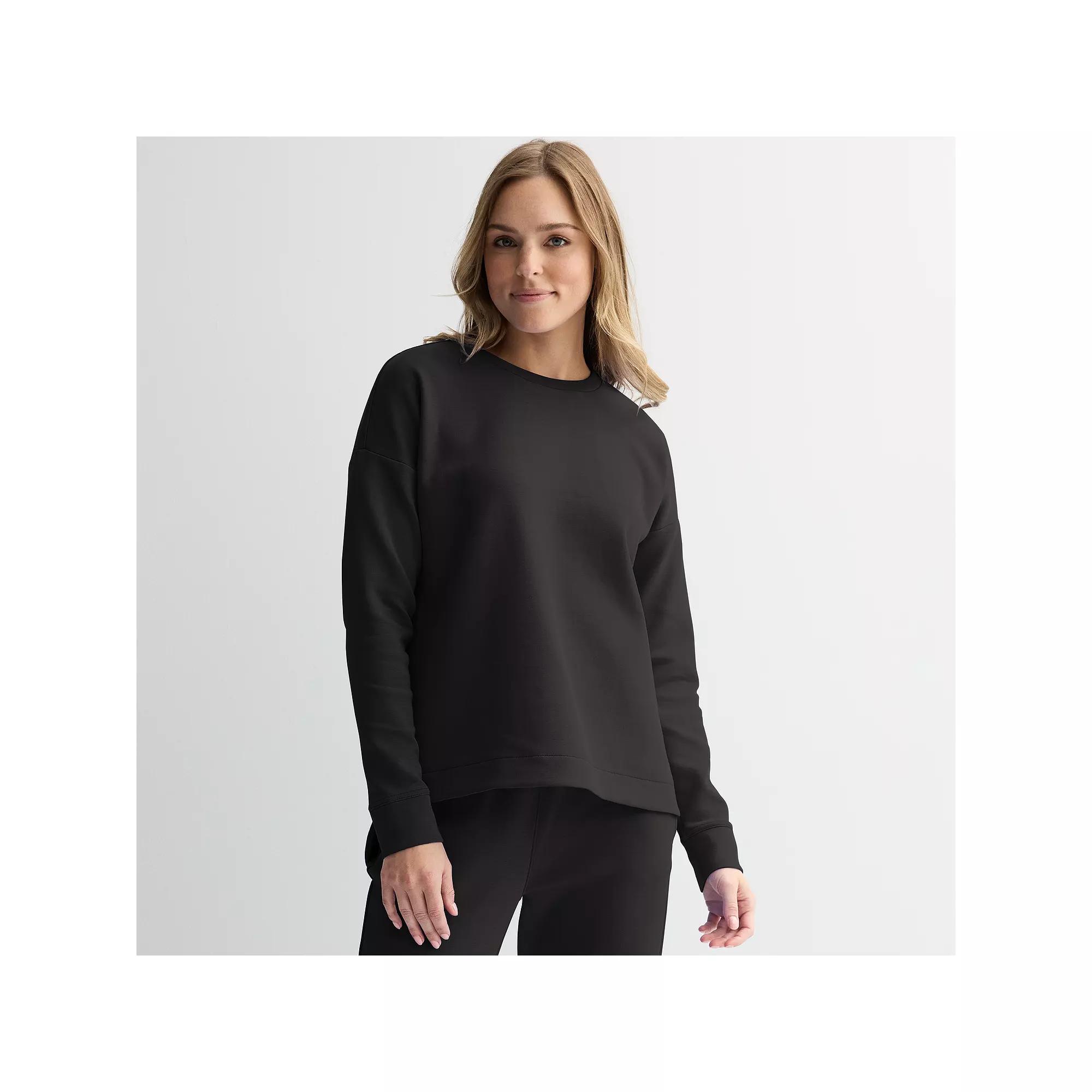 Women's Tek Gear® Ultracomfort Crewneck Top, Size: Medium, Mineral Black Product Image
