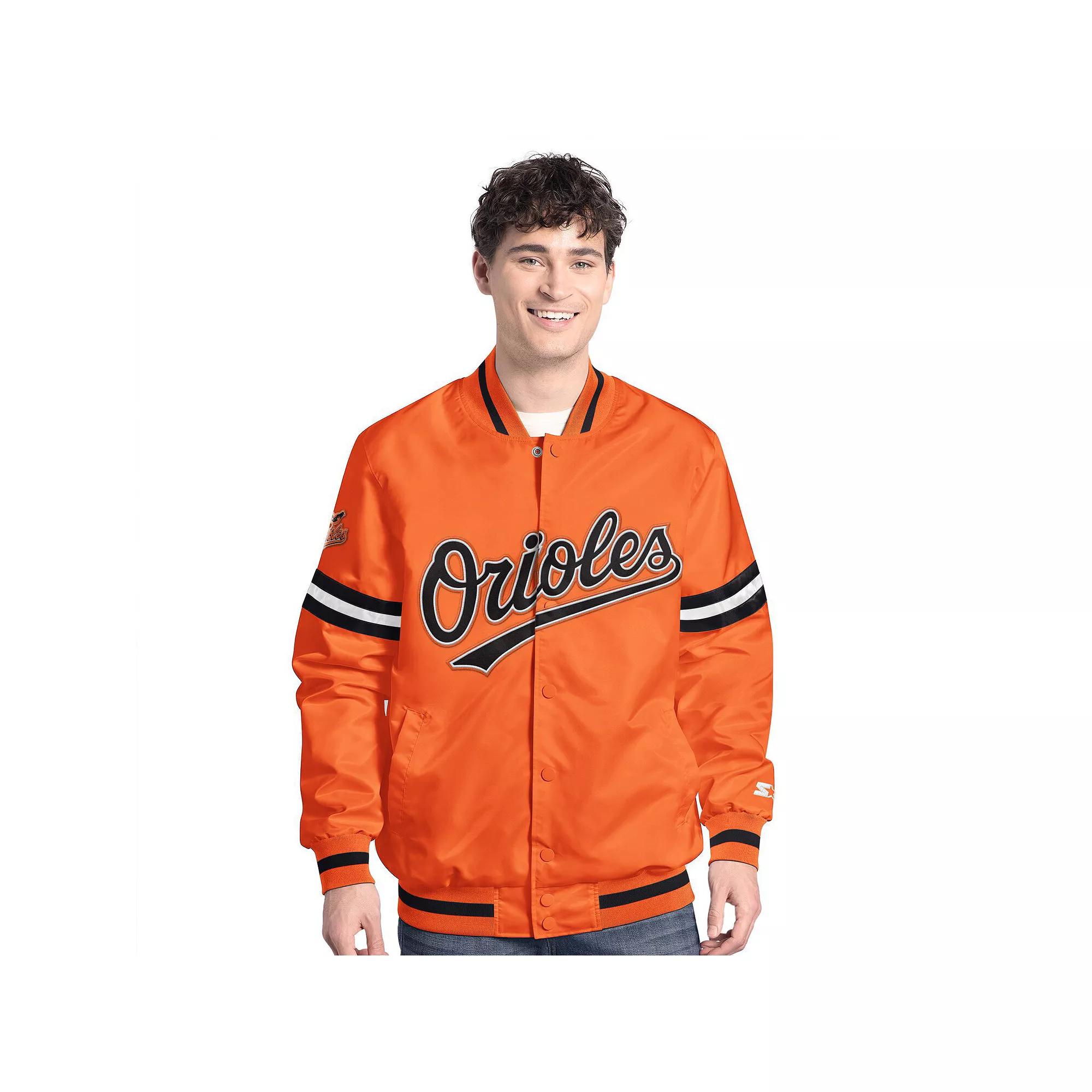 Men's Starter Orange Baltimore Orioles Scout Full-Snap Varsity Jacket,  Product Image