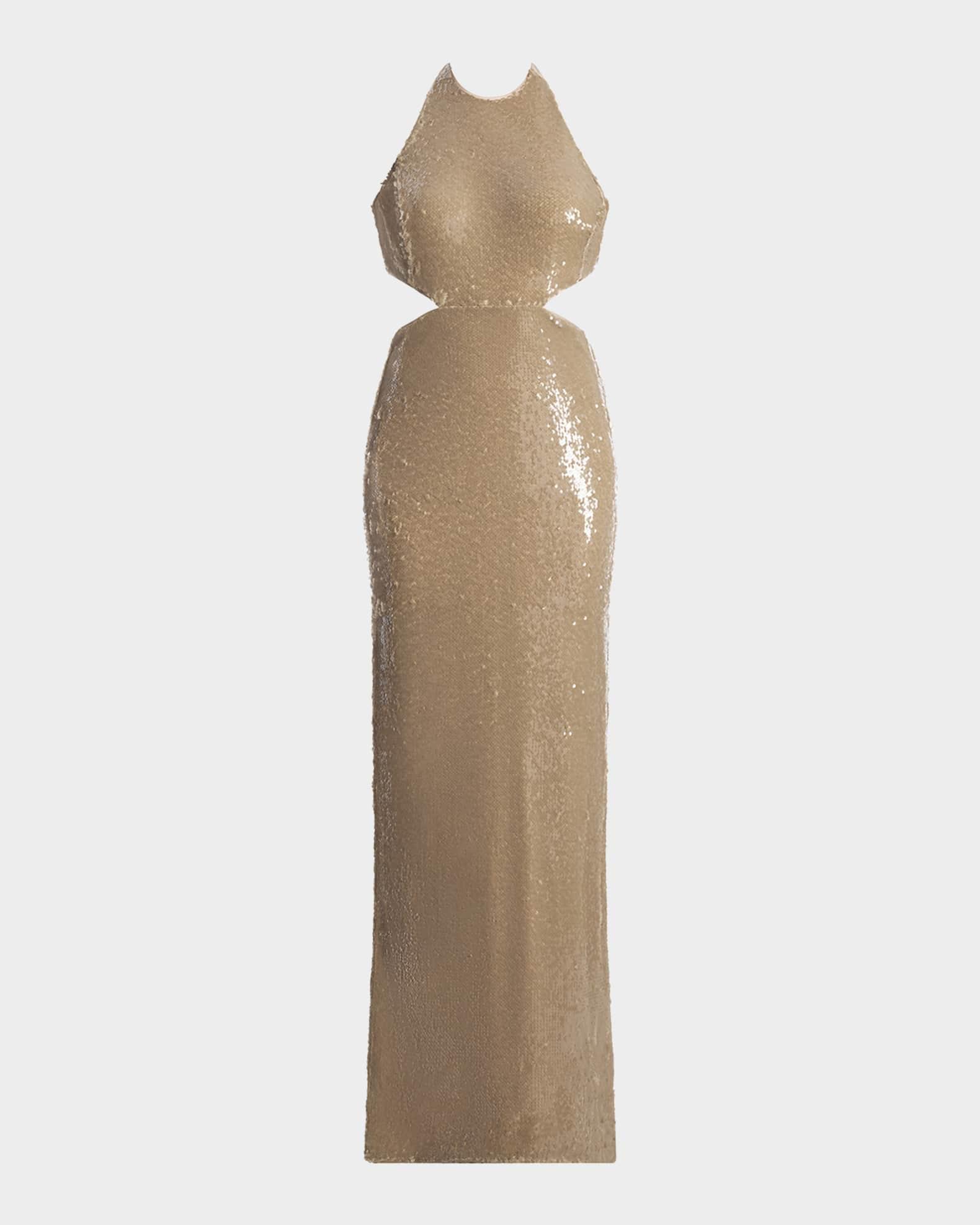 Cutout Sequin Halter Gown Product Image