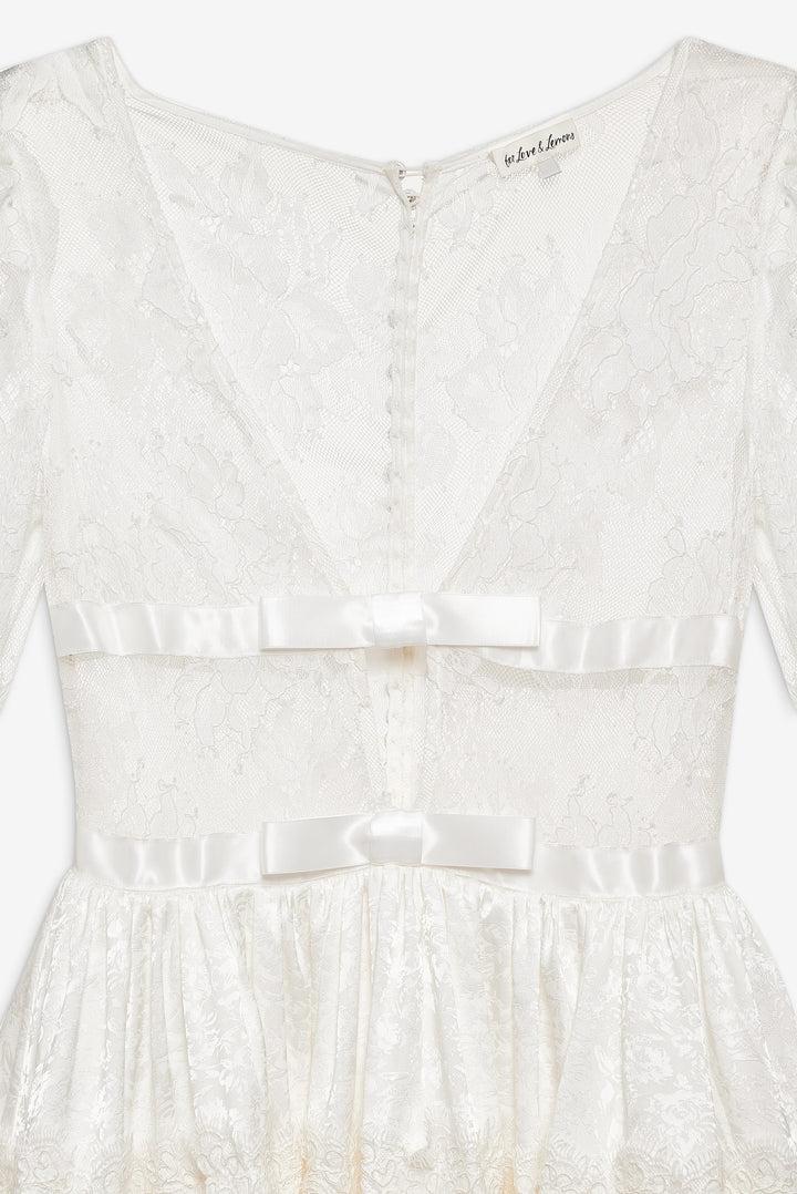 Annabelle Lace Mini Dress — Cream Product Image