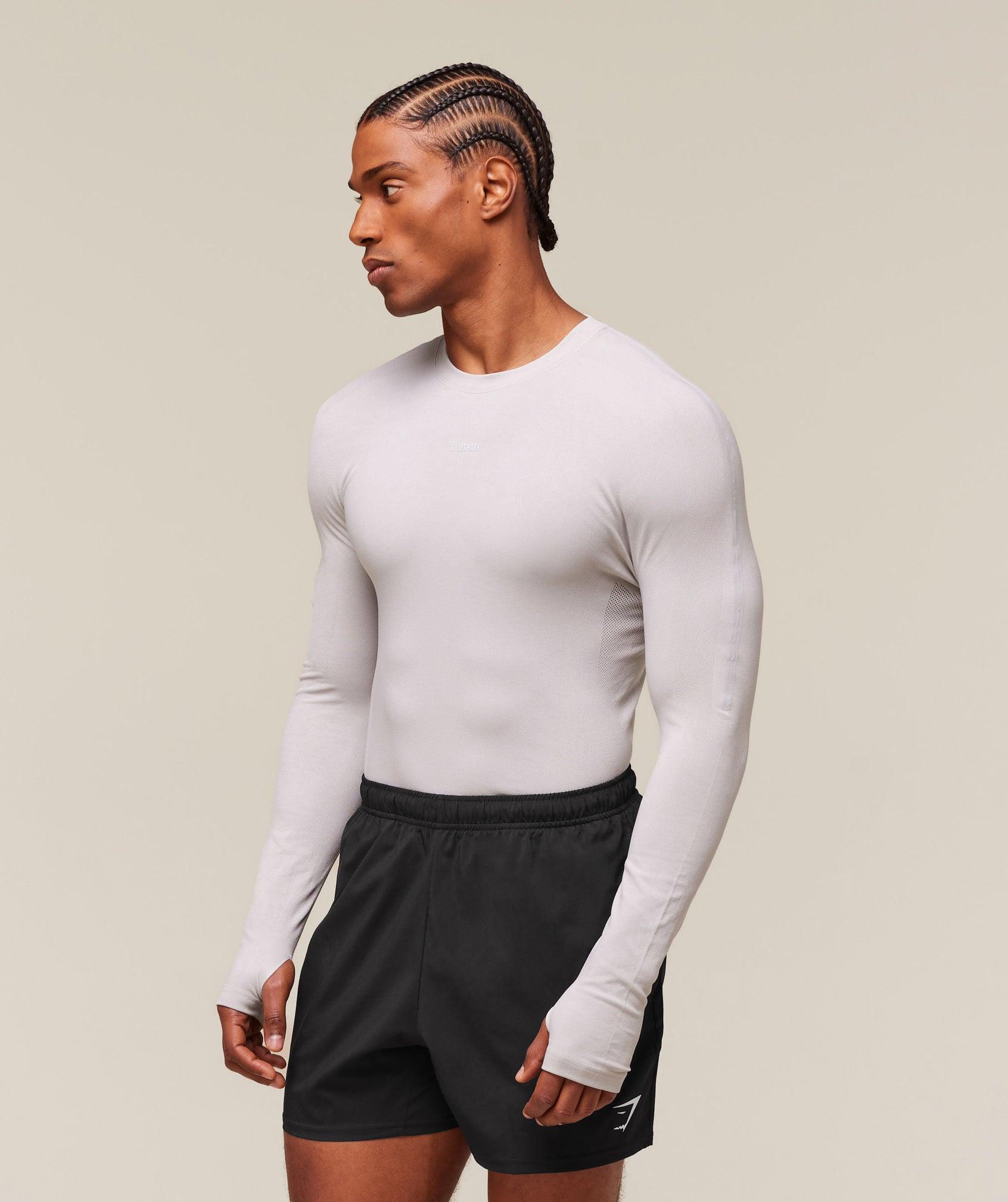 Gymshark everywear Warp Knit LS T-Shirt - Tame Grey Male Product Image