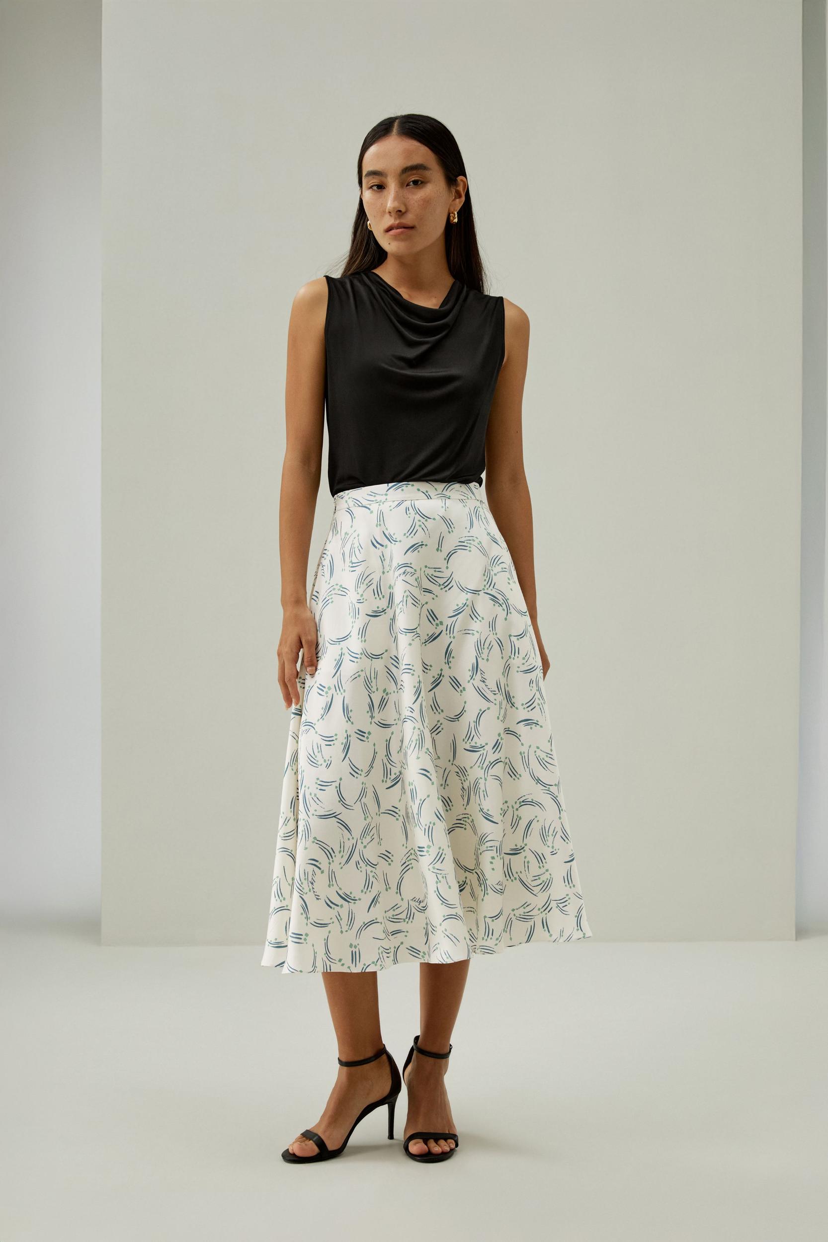 Abstract Botanical A-Line Skirt Product Image