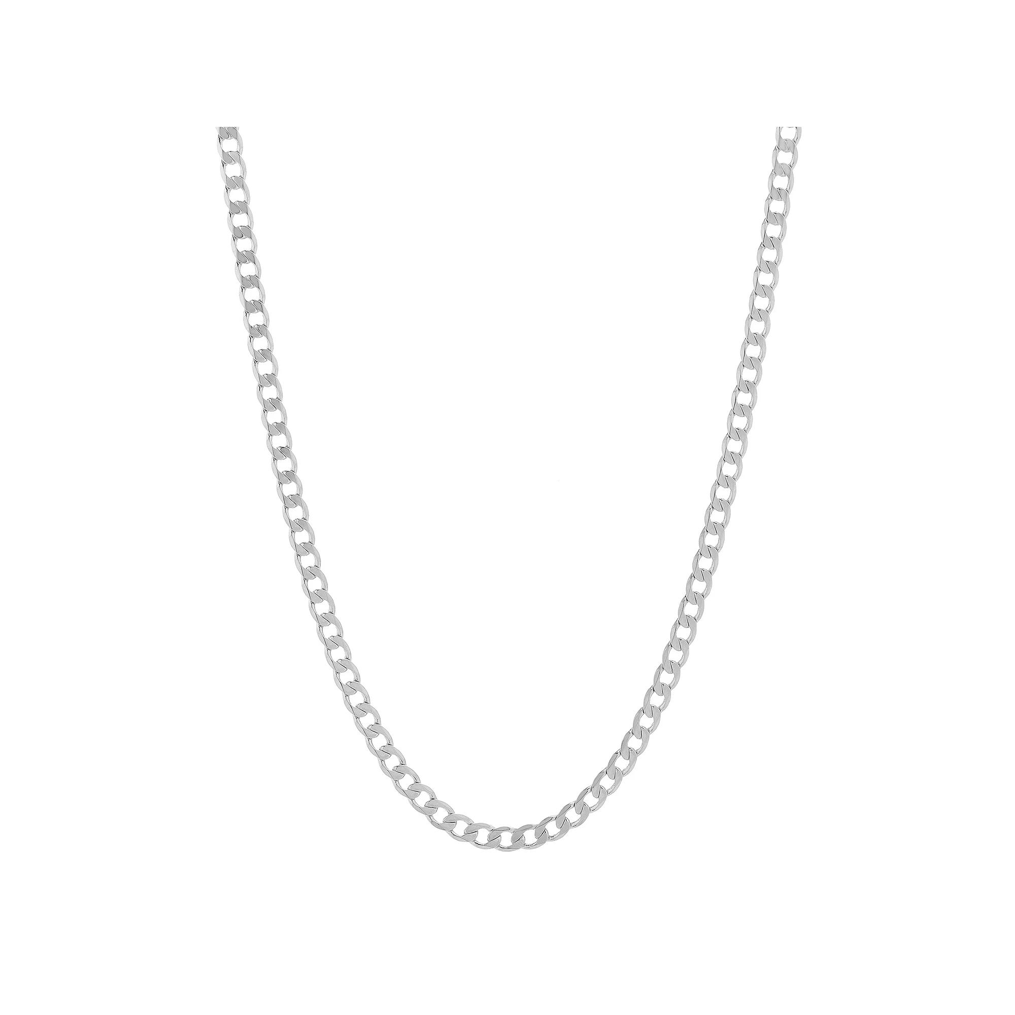 Men's 14k White Gold Plated Curb Chain Necklace - 22 in., Size: 22" Product Image