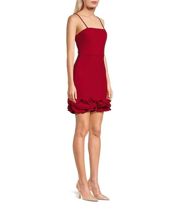 Honey and Rosie Spaghetti Strap Origami Ruffle Short Princess Dress Product Image