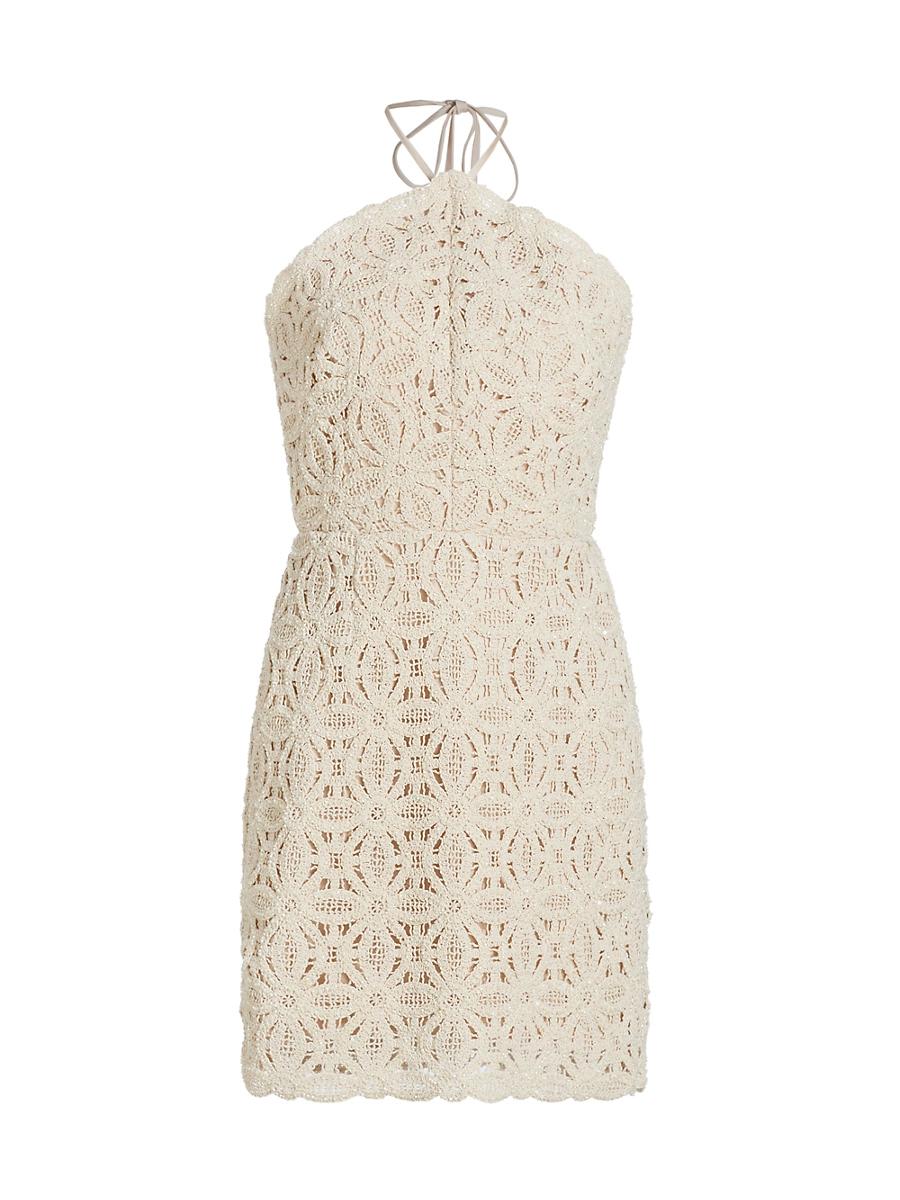 Womens Celeste Beaded Crochet Halterneck Dress Product Image