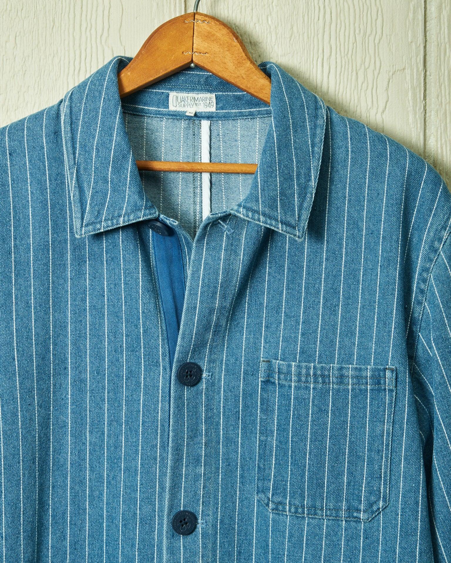French Workman’s Jacket in Pinstripe Denim Product Image