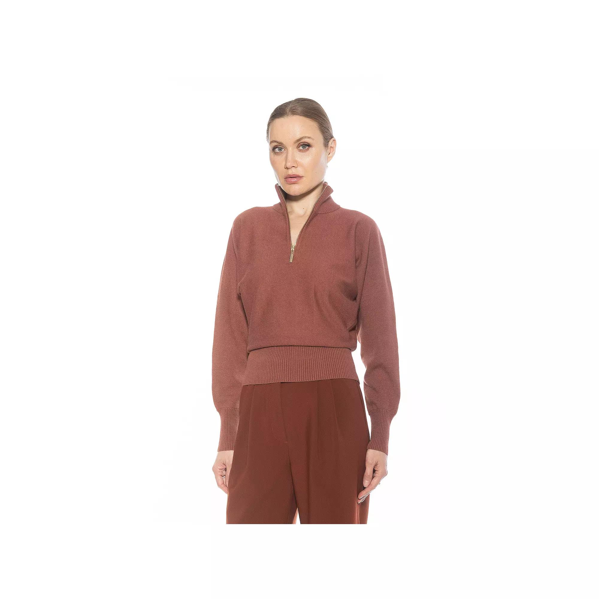 Women's ALEXIA ADMOR Niko Turtleneck Sweater with Front Zipper Detail,  Product Image