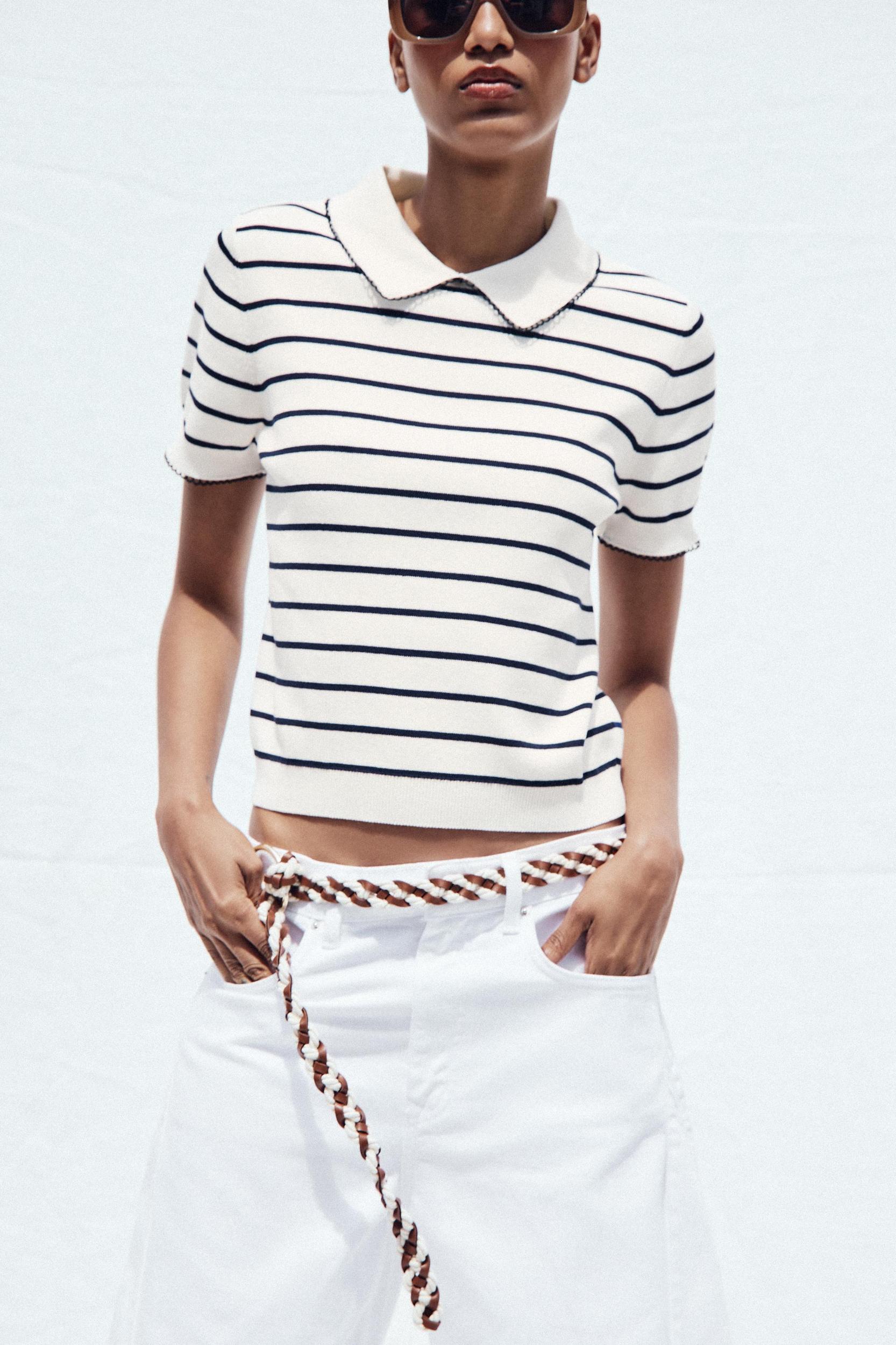 CONTRAST TRIM KNIT TOP Product Image