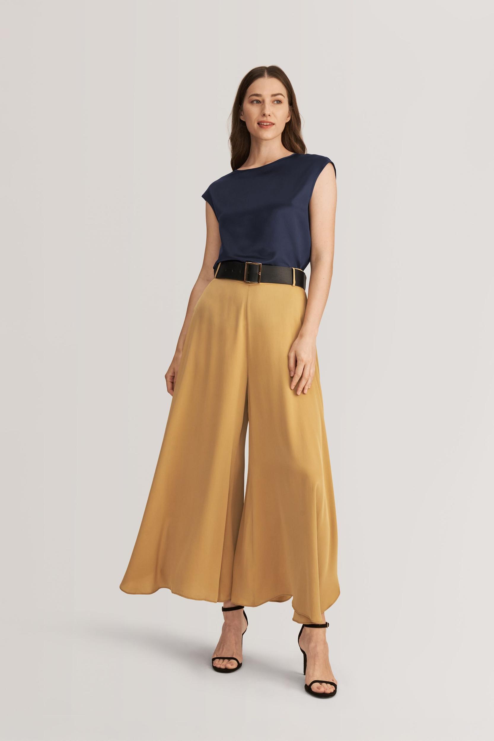 LILYSILK Silk T Shirt for Women Blue Natural Silk Smooth Basic Round Neck Free of Harmful Chemicals S Product Image