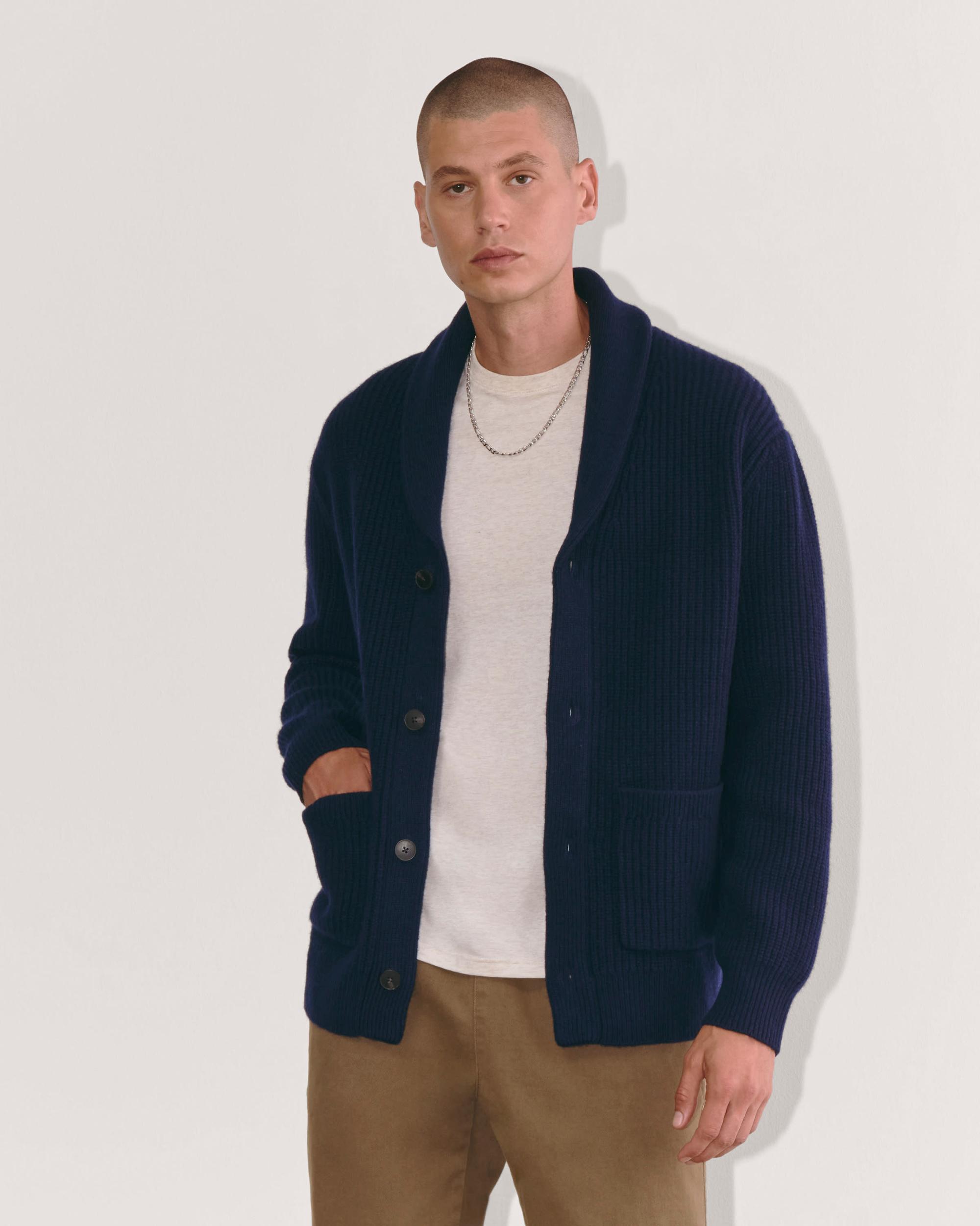 The Felted Merino Shawl Collar Cardigan Product Image