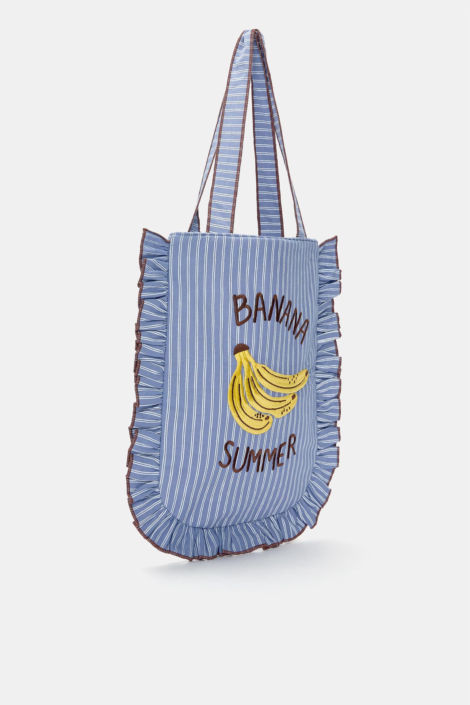 Banana striped shopper bag Product Image